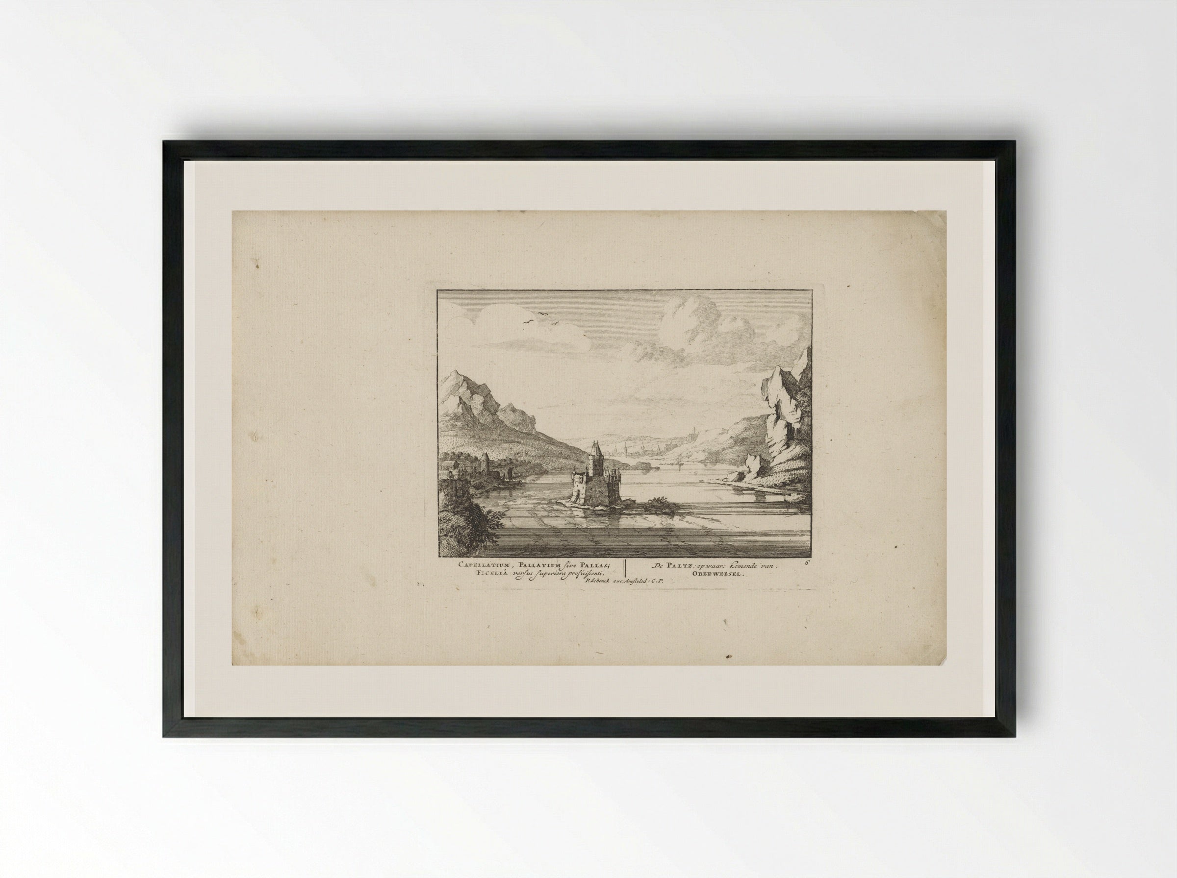 View of Pfalzgrafenstein Castle from the North - Jan van Call (I) - Framed Print Black