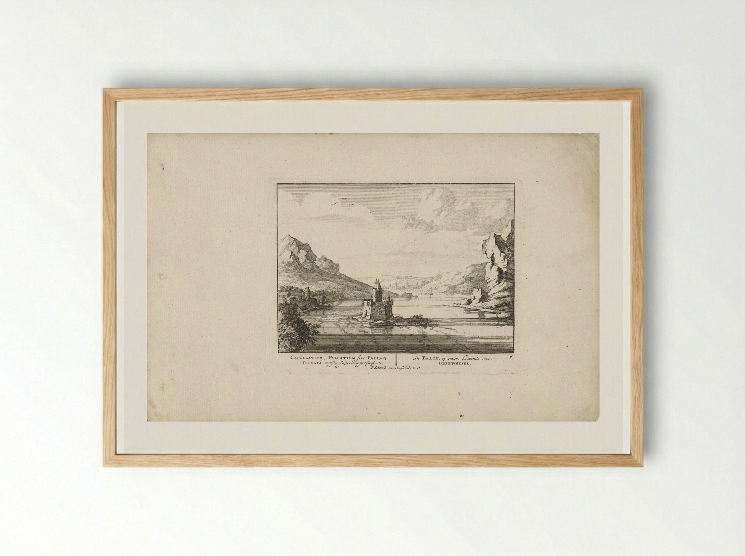 View of Pfalzgrafenstein Castle from the North - Jan van Call (I) - Framed Print Wood