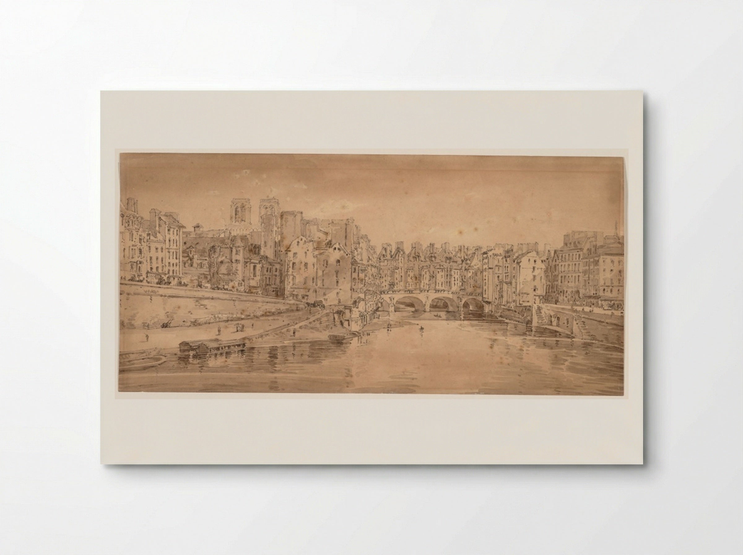 View of Pont St. Michel, taken from Pont Neuf - Thomas Girtin - Poster