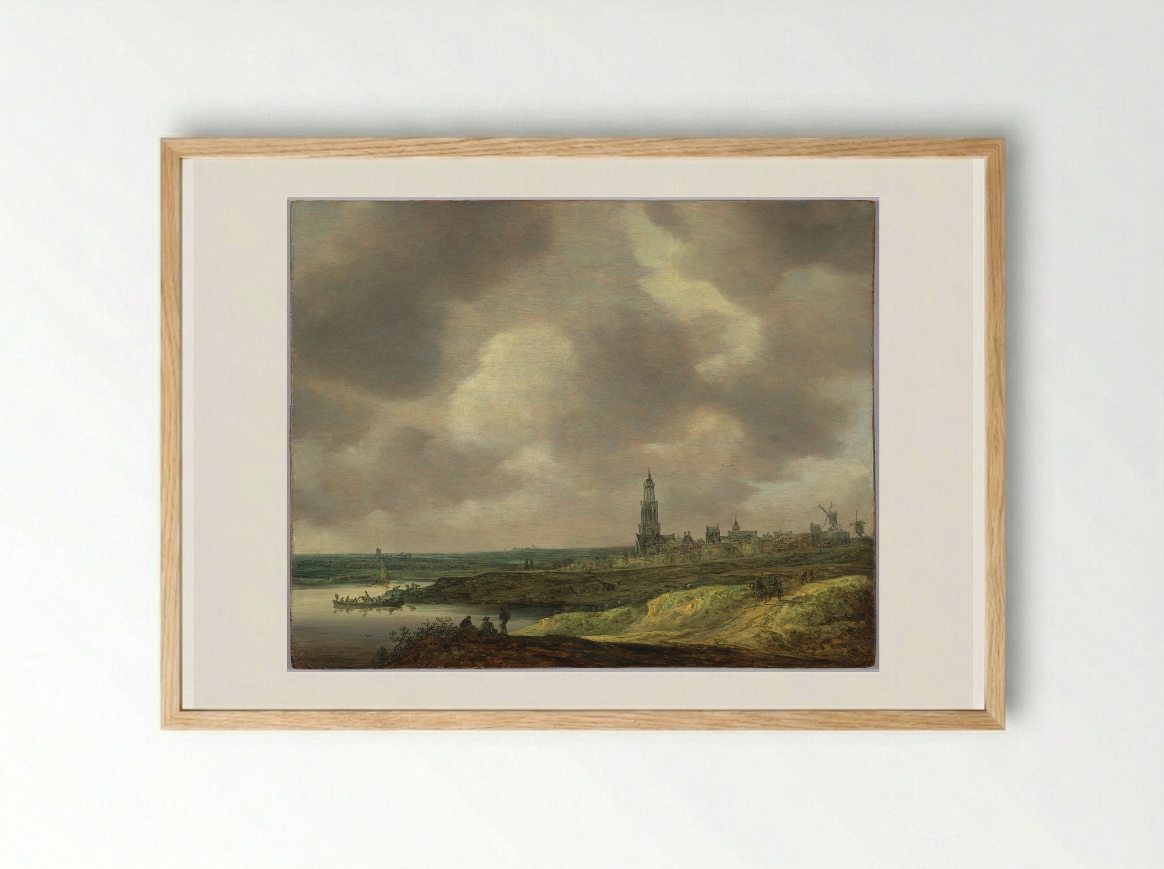 View of Rhenen - Jan van Goyen - Framed Print Wood