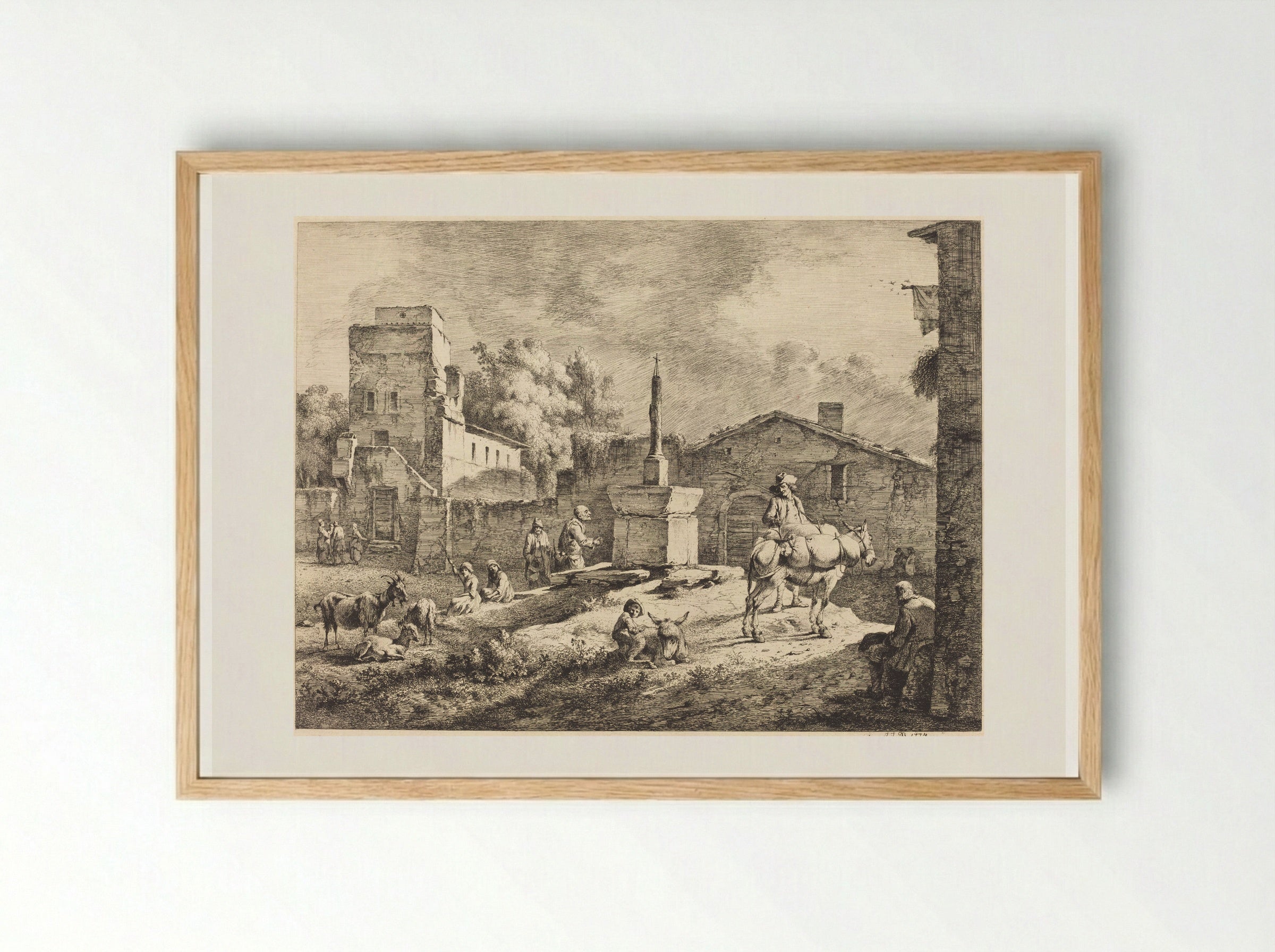 View of Saint-Andéol - Jean-Jacques de Boissieu - Framed Print Wood