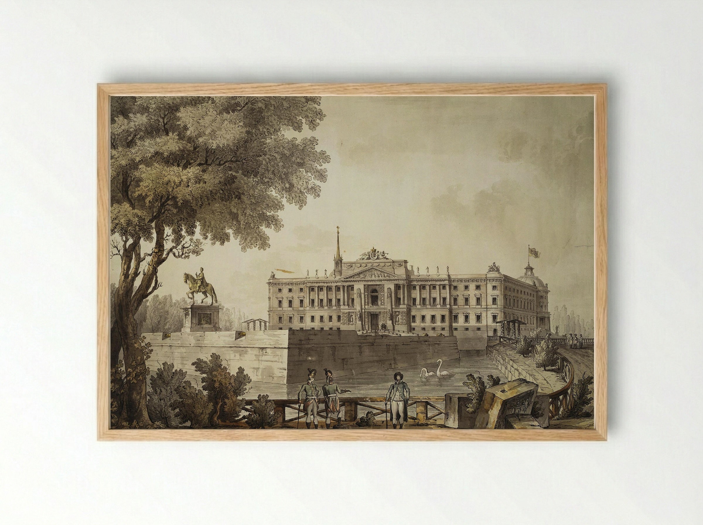 View of Saint Michael's Palace - Giacomo Quarenghi - Framed Print Wood