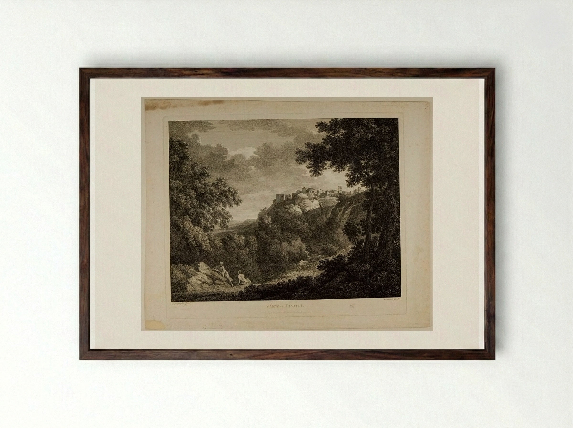 View of Tivoli - François Vivares - Framed Print Dark Wood