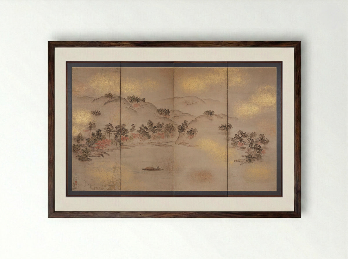 View of Uji - Nakajima Raishō - Framed Print Dark Wood