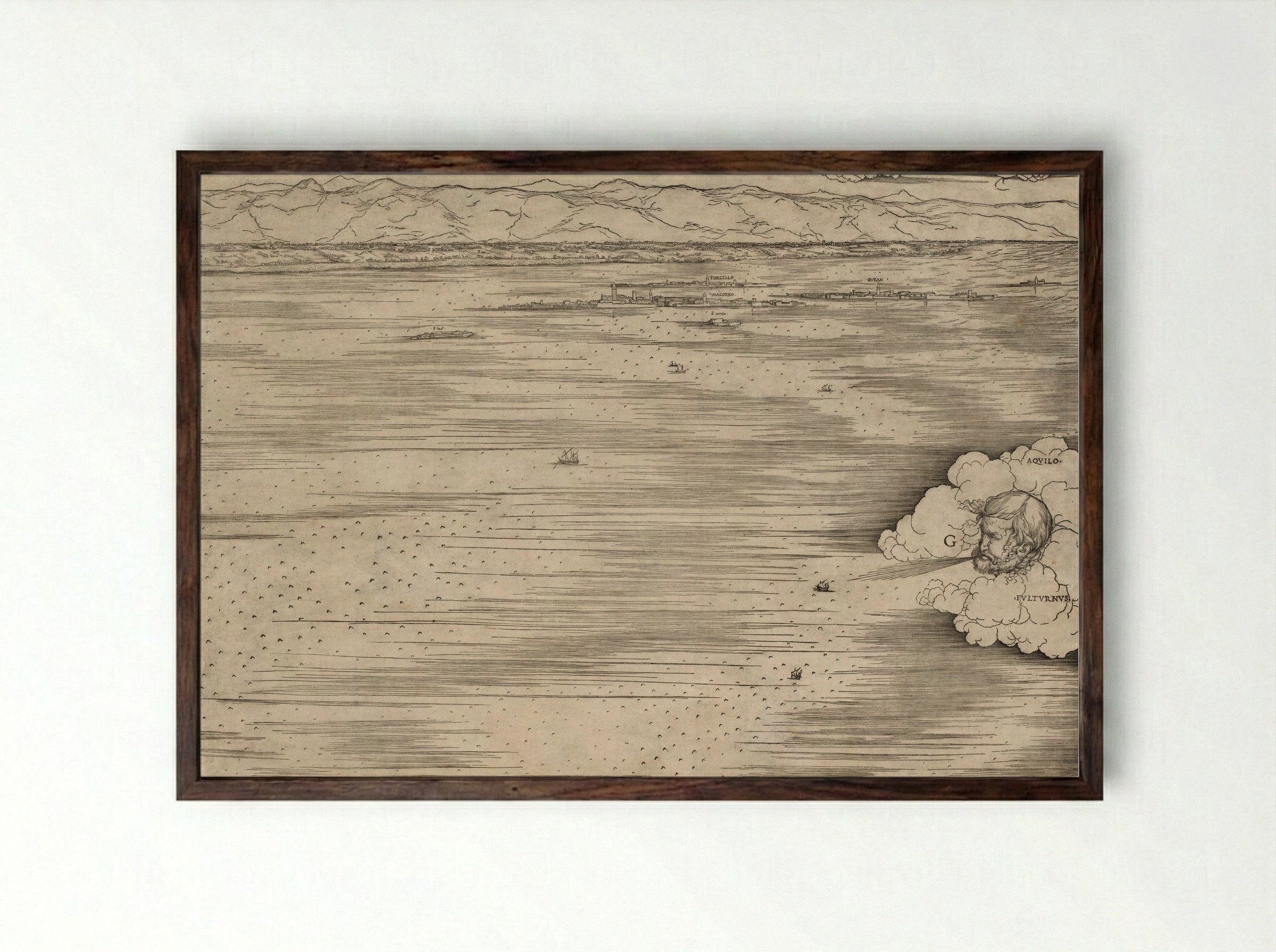 View of Venice - Jacopo de' Barbari - Framed Print Dark Wood