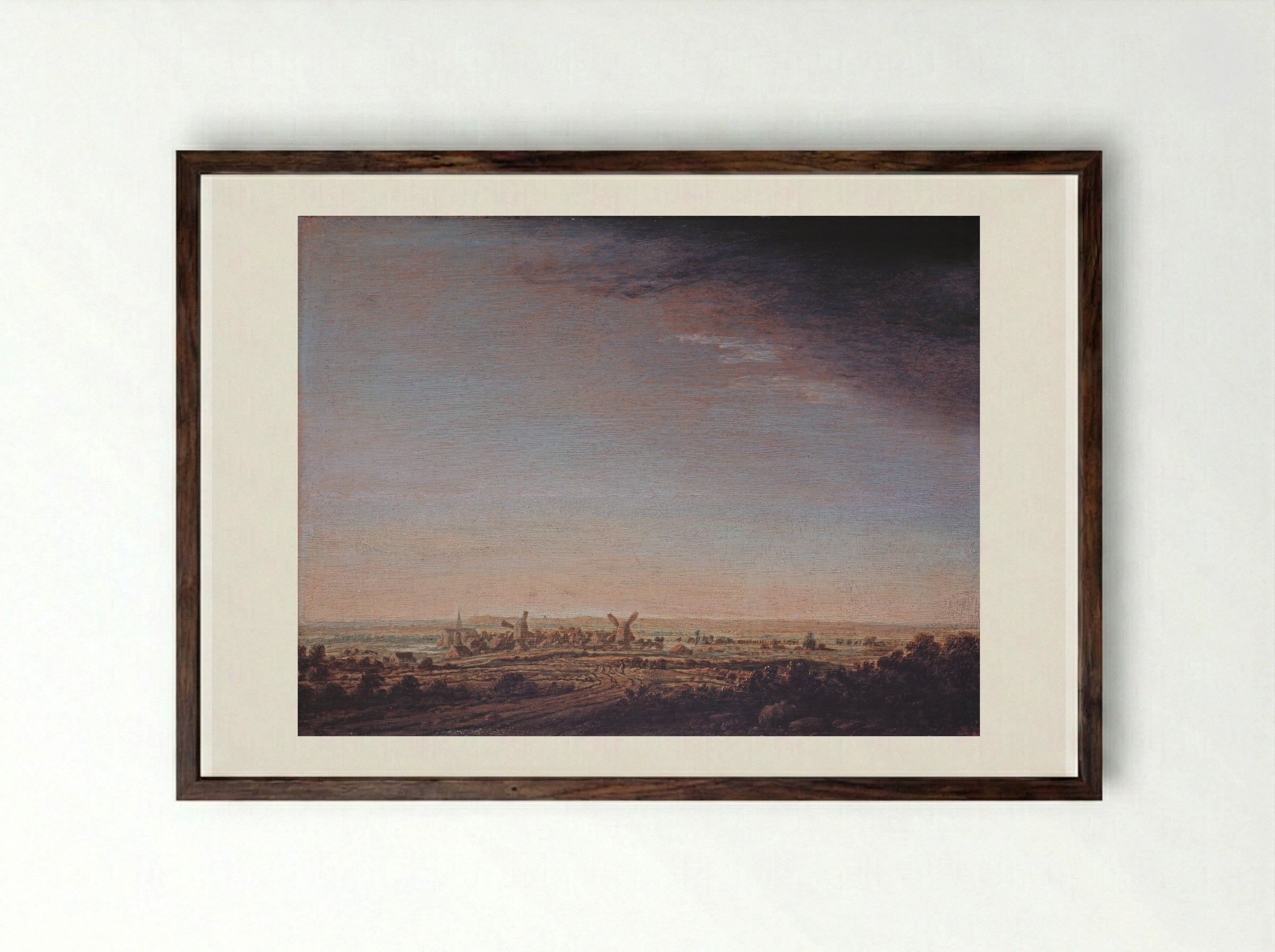 View of Wageningen - Hercules Segers - Framed Print Dark Wood
