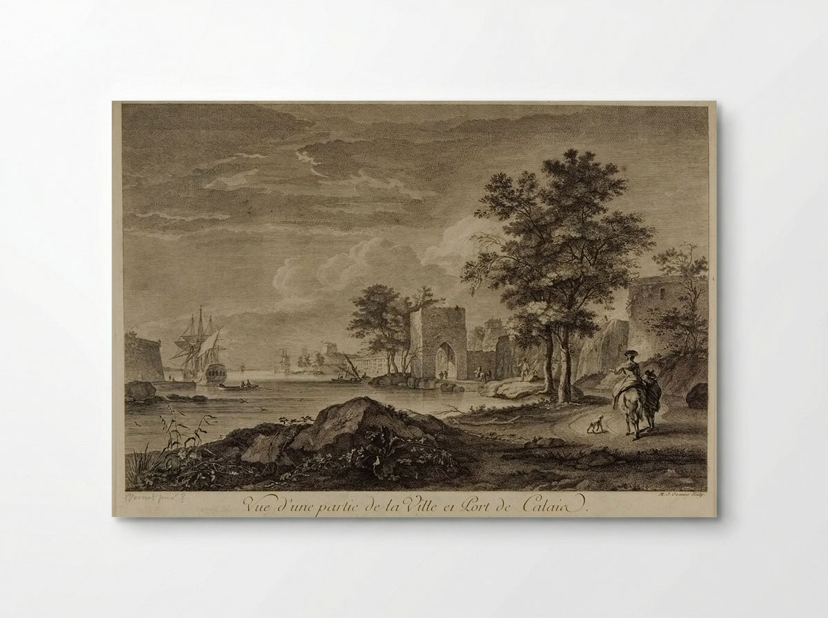 View of a Part of the Town and Port of Calais - Marie Jeanne Ozanne - Poster