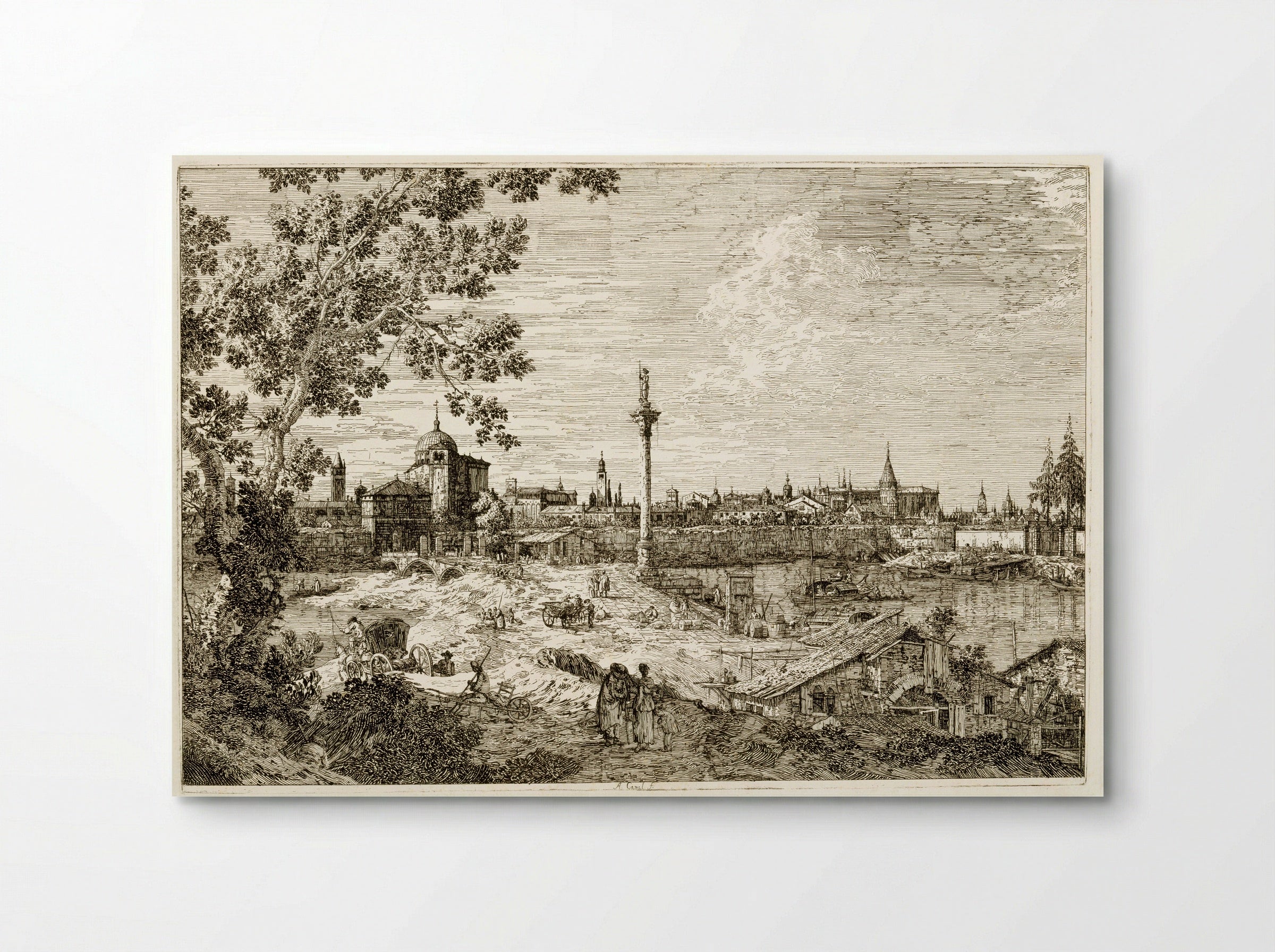 View of a River, Perhaps in Padua - Canaletto - Poster