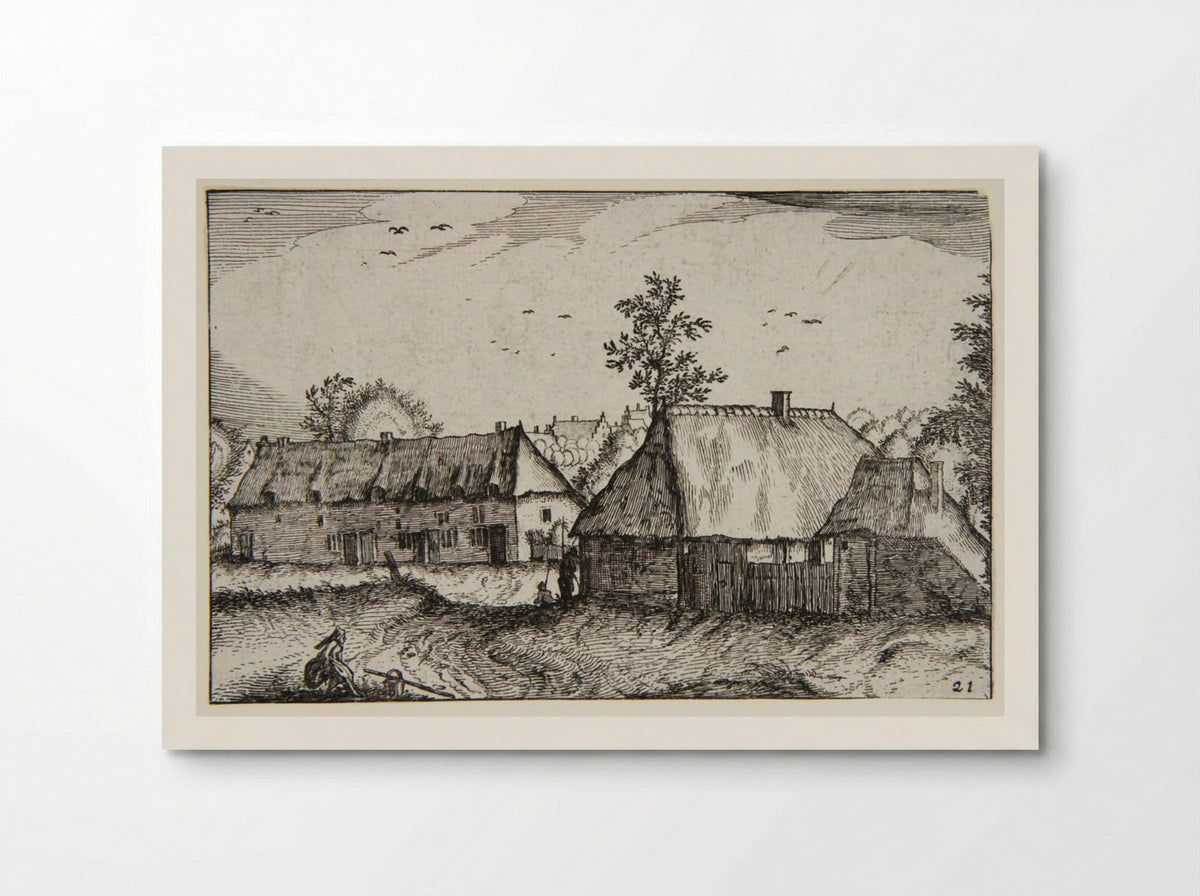 View of a Town with a Woman in the Foreground - Claes Jansz. Visscher - Poster