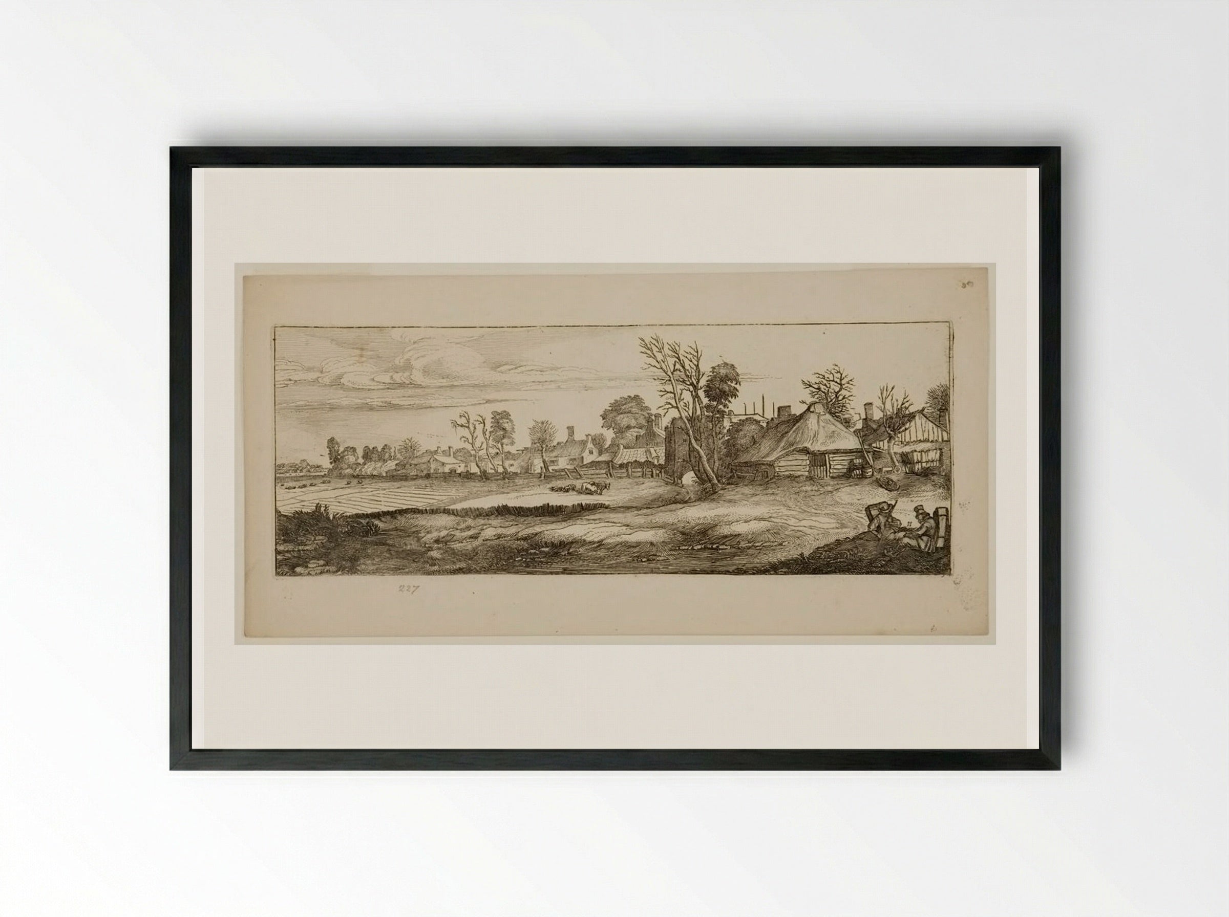 View of a Village - Jan van de Velde II - Framed Print Black