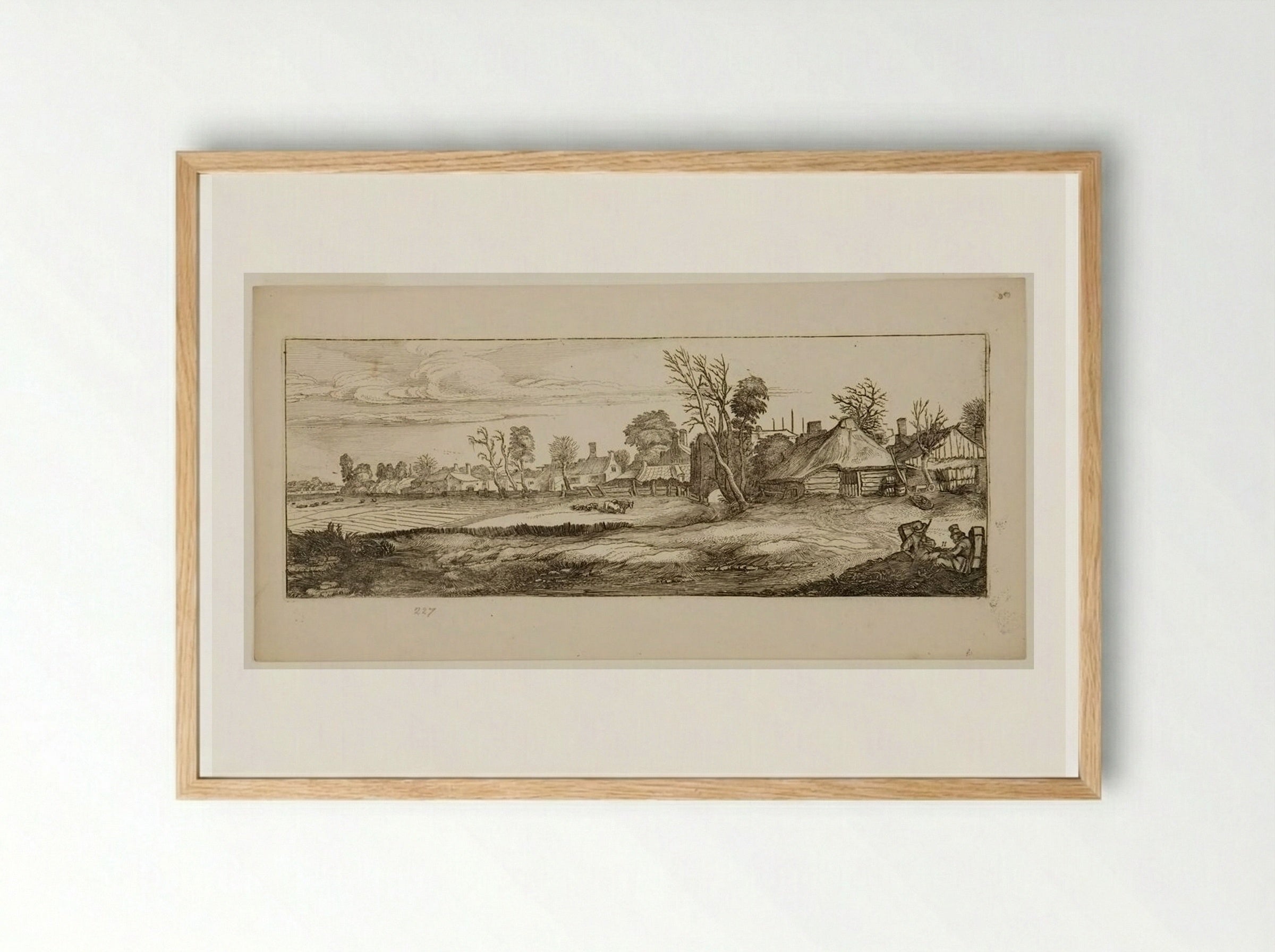 View of a Village - Jan van de Velde II - Framed Print Wood
