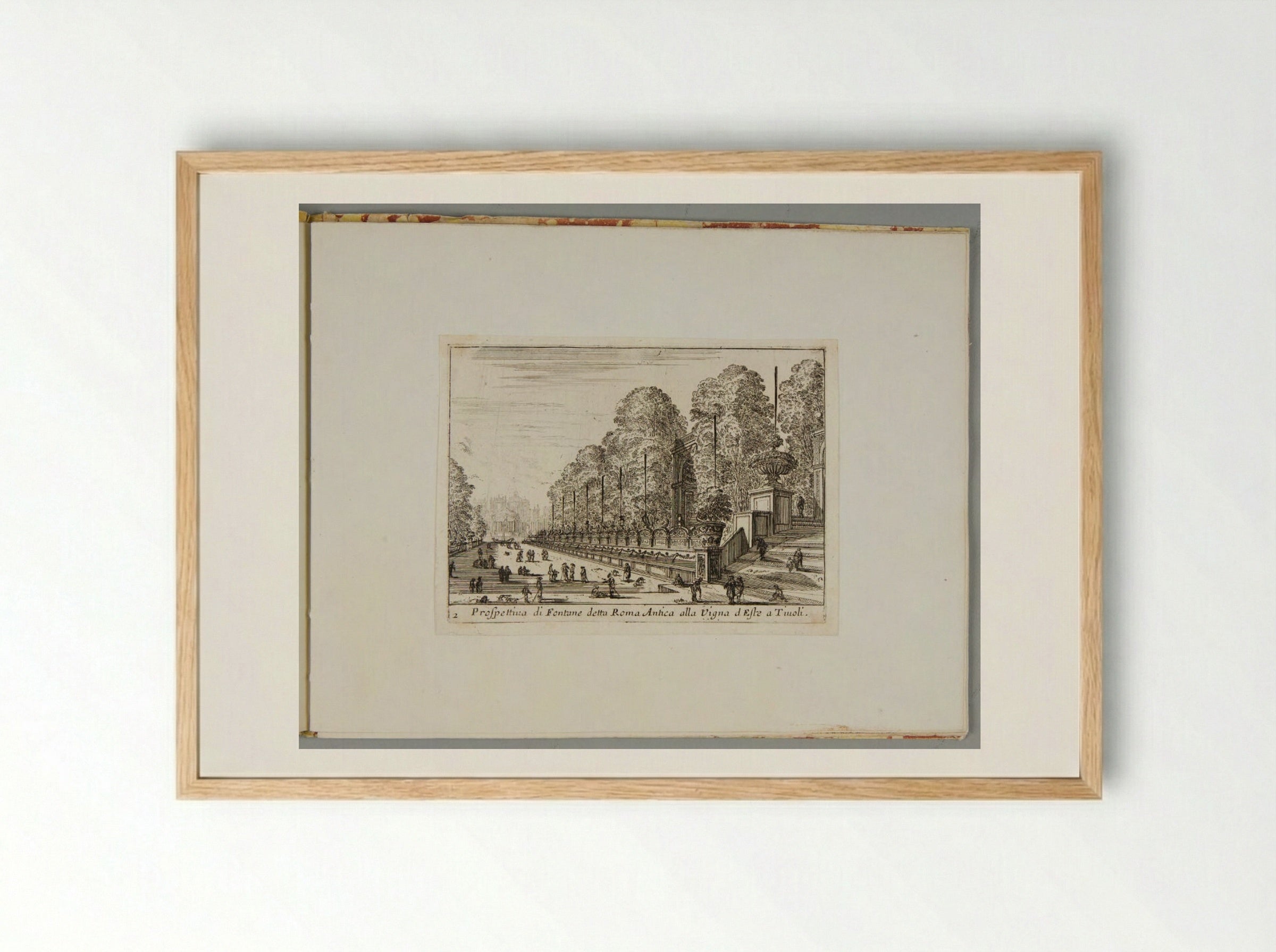 View of the Ancient Roman Fountain at the Villa d'Este in Tivoli - Israël Silvestre - Framed Print Wood
