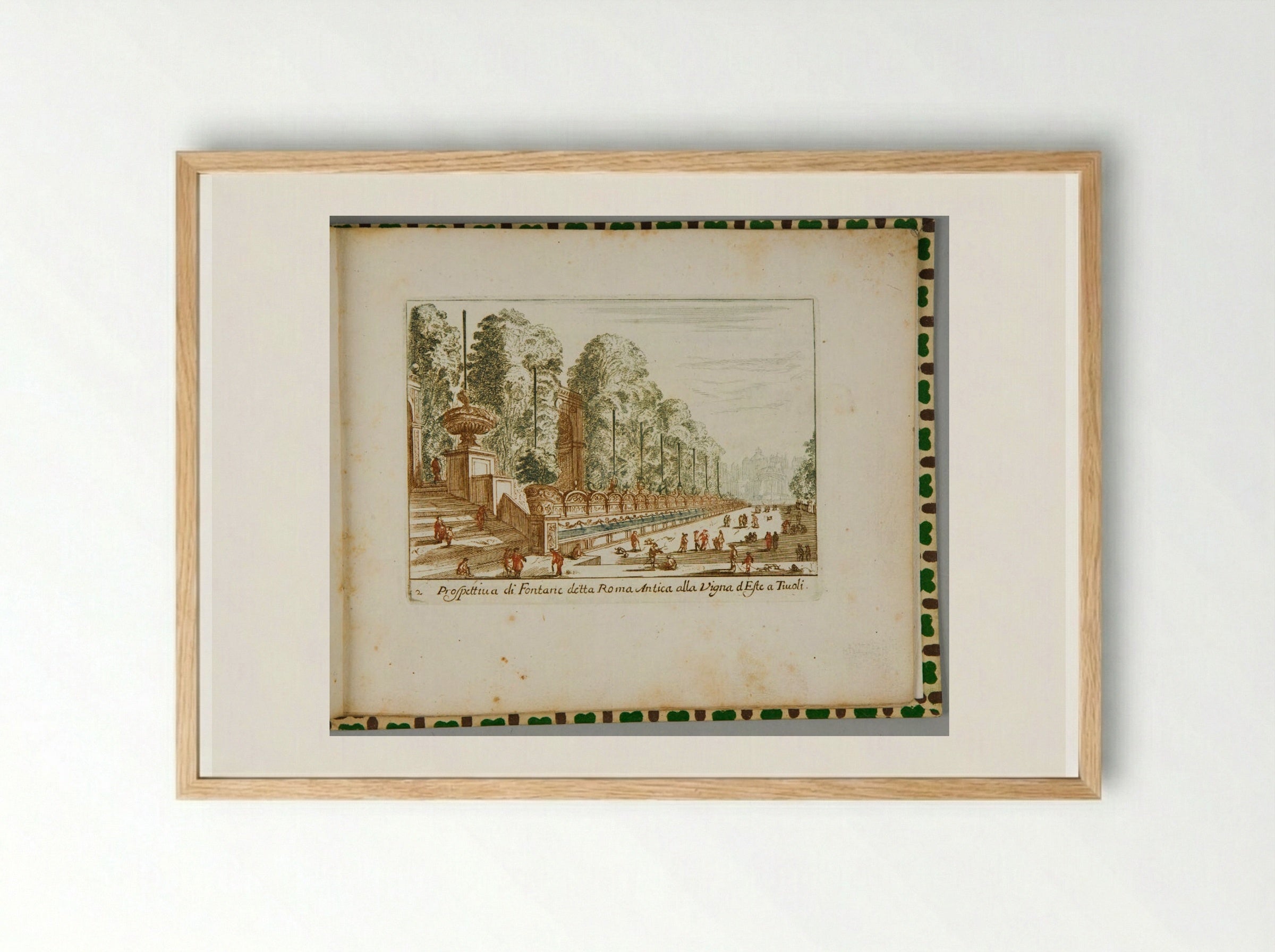 View of the Ancient Roman Fountain at the Villa d'Este in Tivoli - Abraham Bloteling - Framed Print Wood