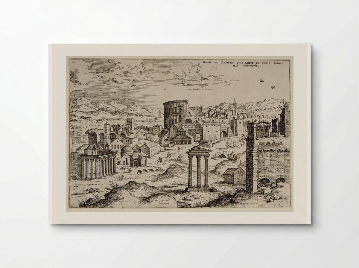 View of the Colosseum and Adjacent Ruins - Hieronymus Cock - Poster