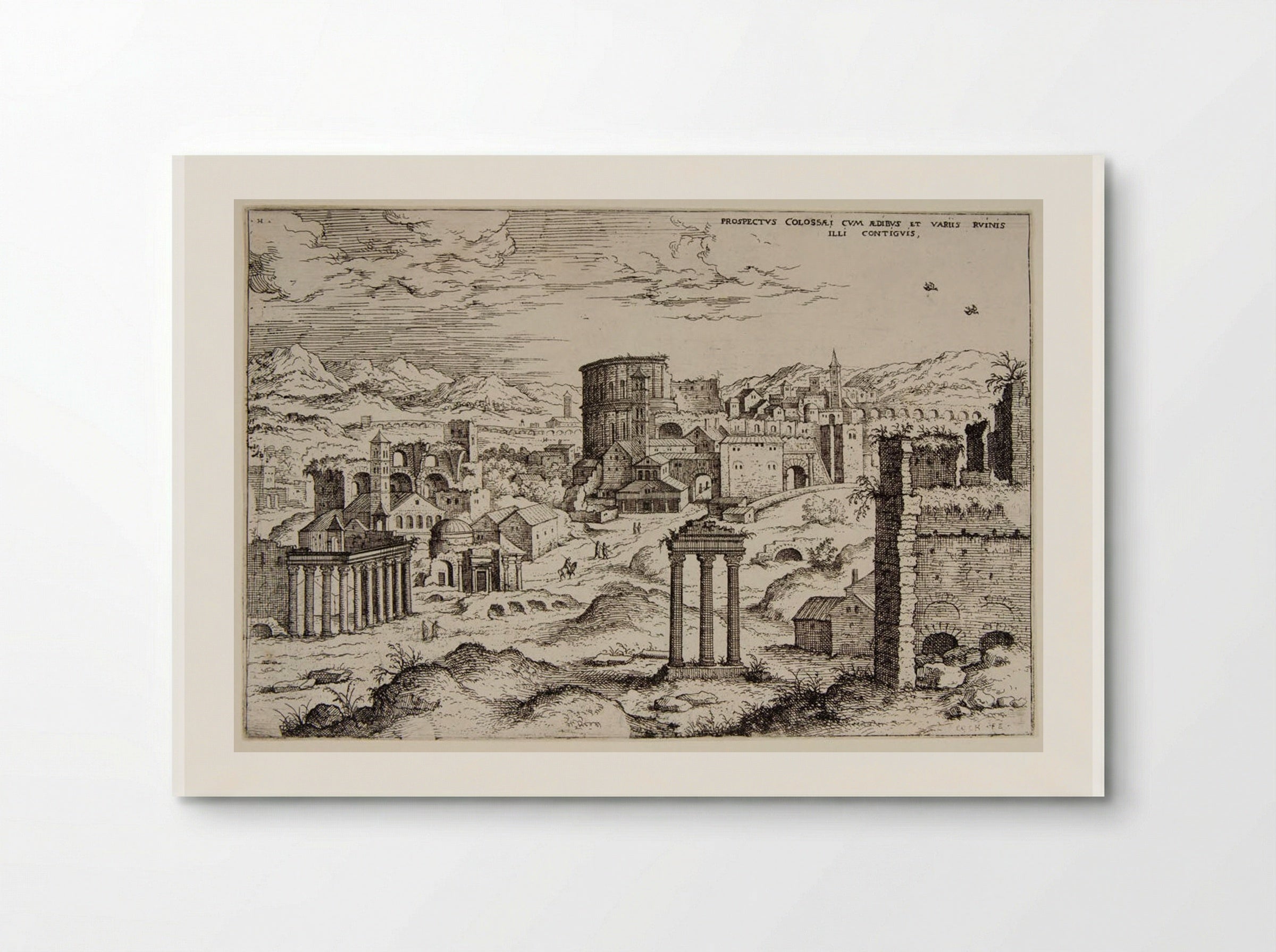 View of the Colosseum and Adjacent Ruins - Hieronymus Cock - Poster