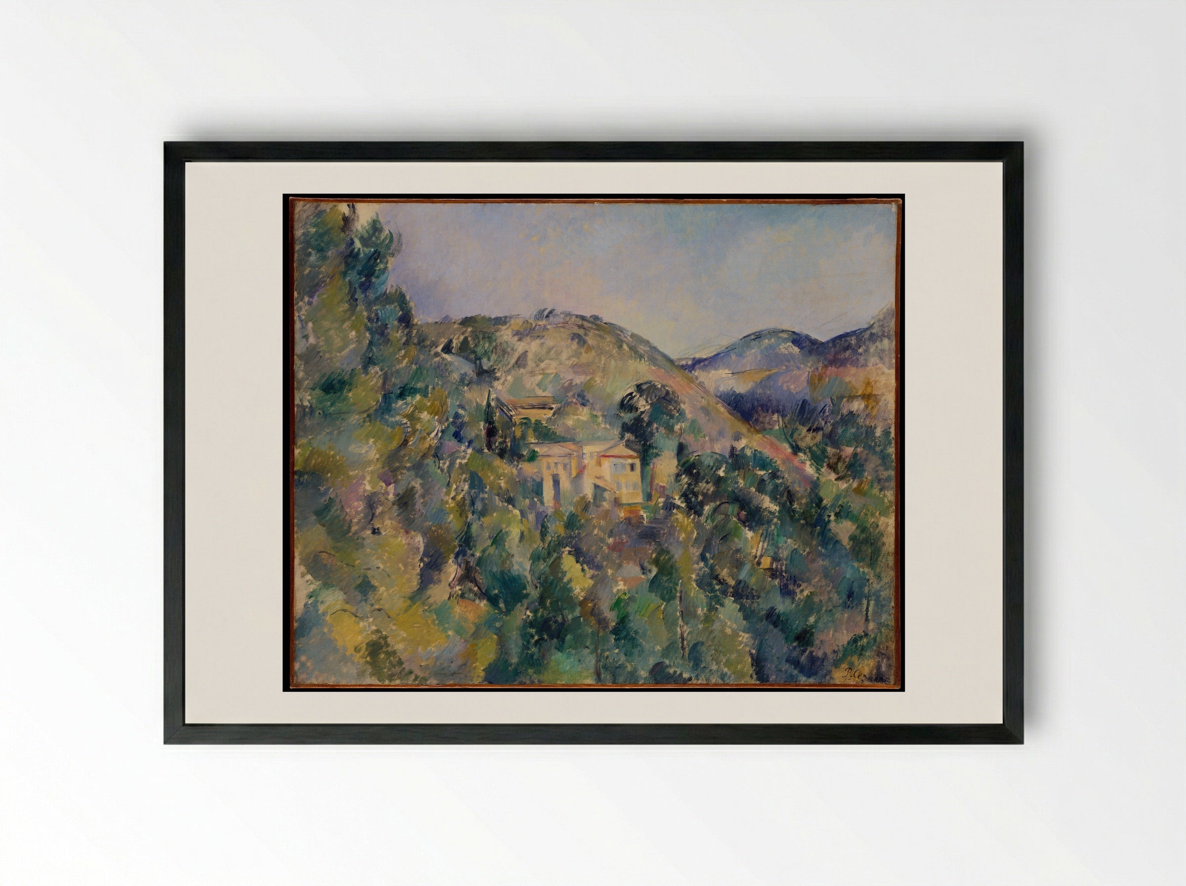 View of the Domaine Saint-Joseph - Paul Cézanne - Framed Print Black