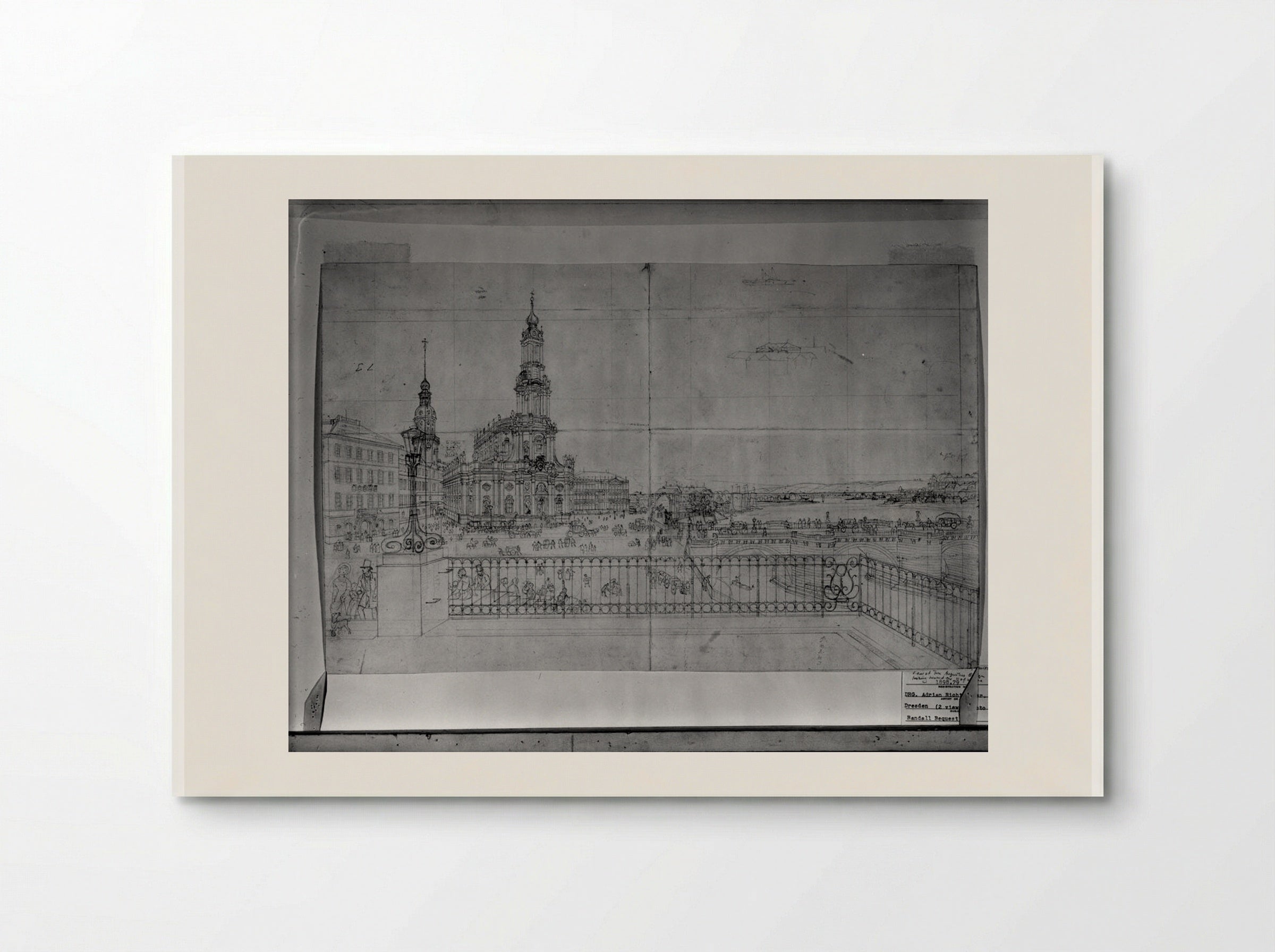View of the Elbe and the Hofkirche from the Brühl Terrace, Dresden - Adrian Ludwig Richter - Poster