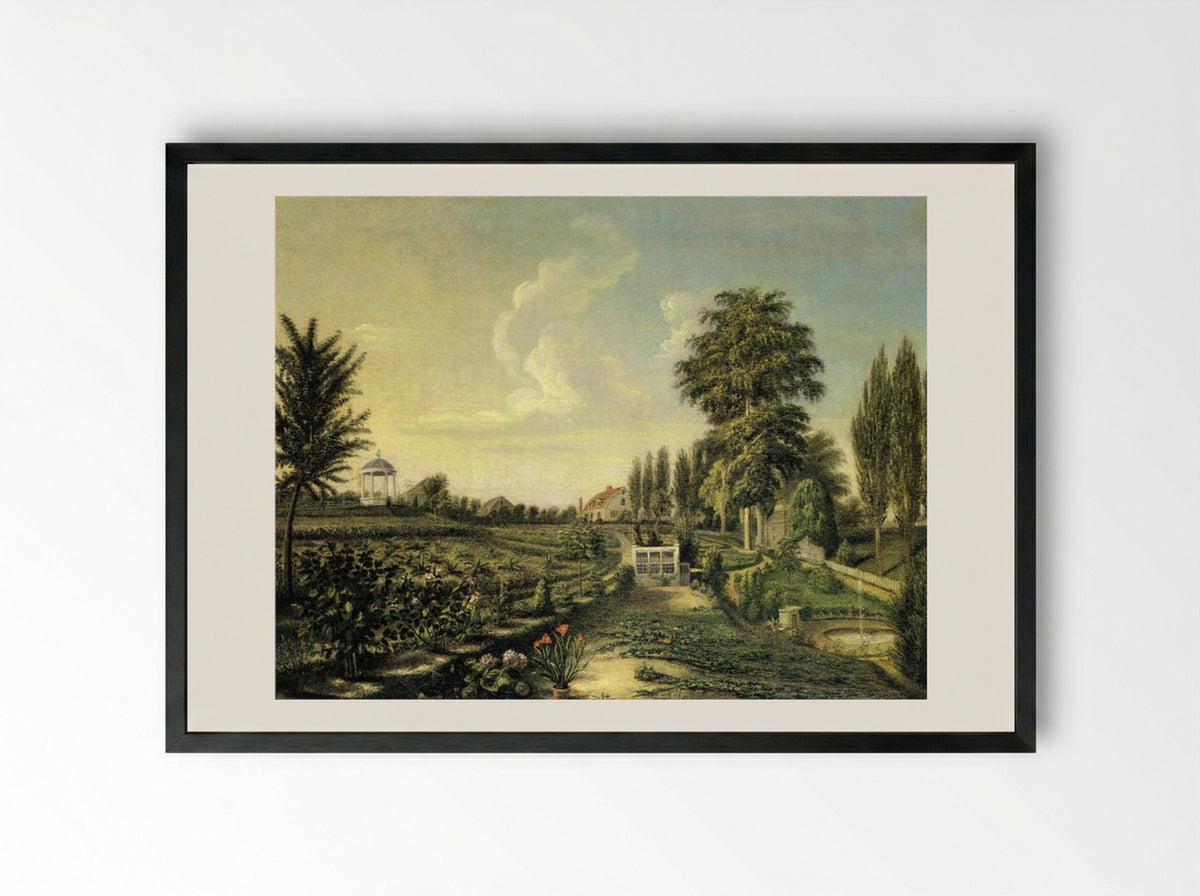 View of the Garden at Belfield - Charles Willson Peale - Framed Print Black