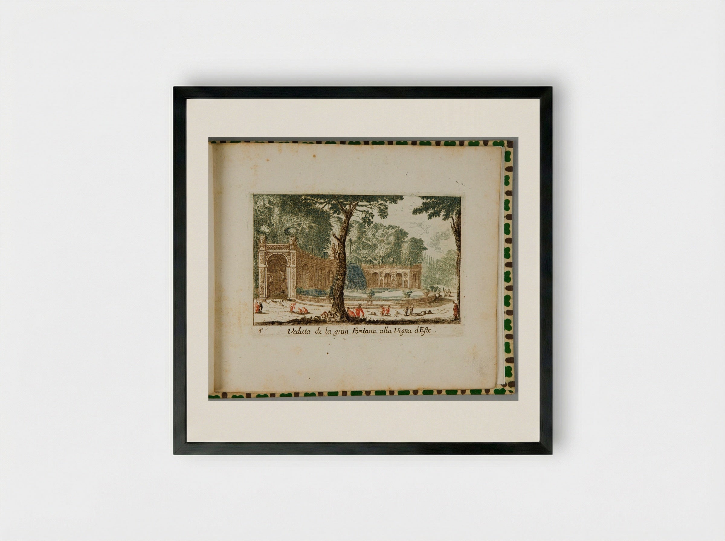 View of the Great Fountain at the Villa d'Este - Abraham Bloteling - Framed Print Black