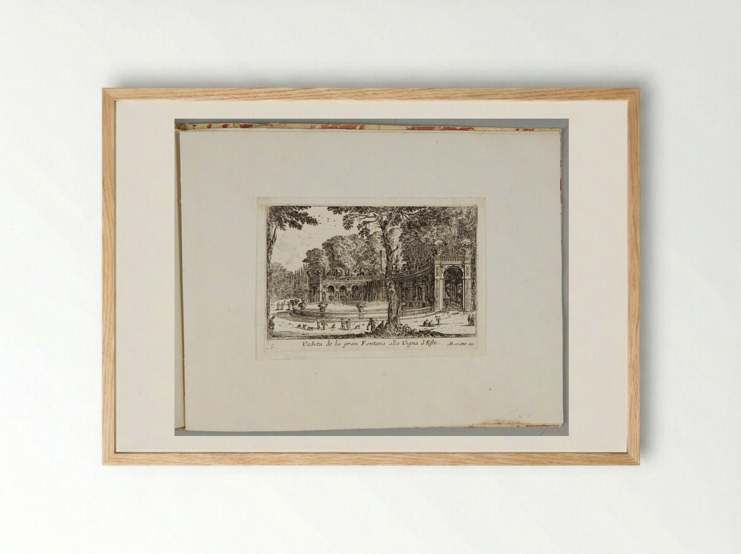 View of the Great Fountain at the Villa d'Este - Israël Silvestre - Framed Print Wood
