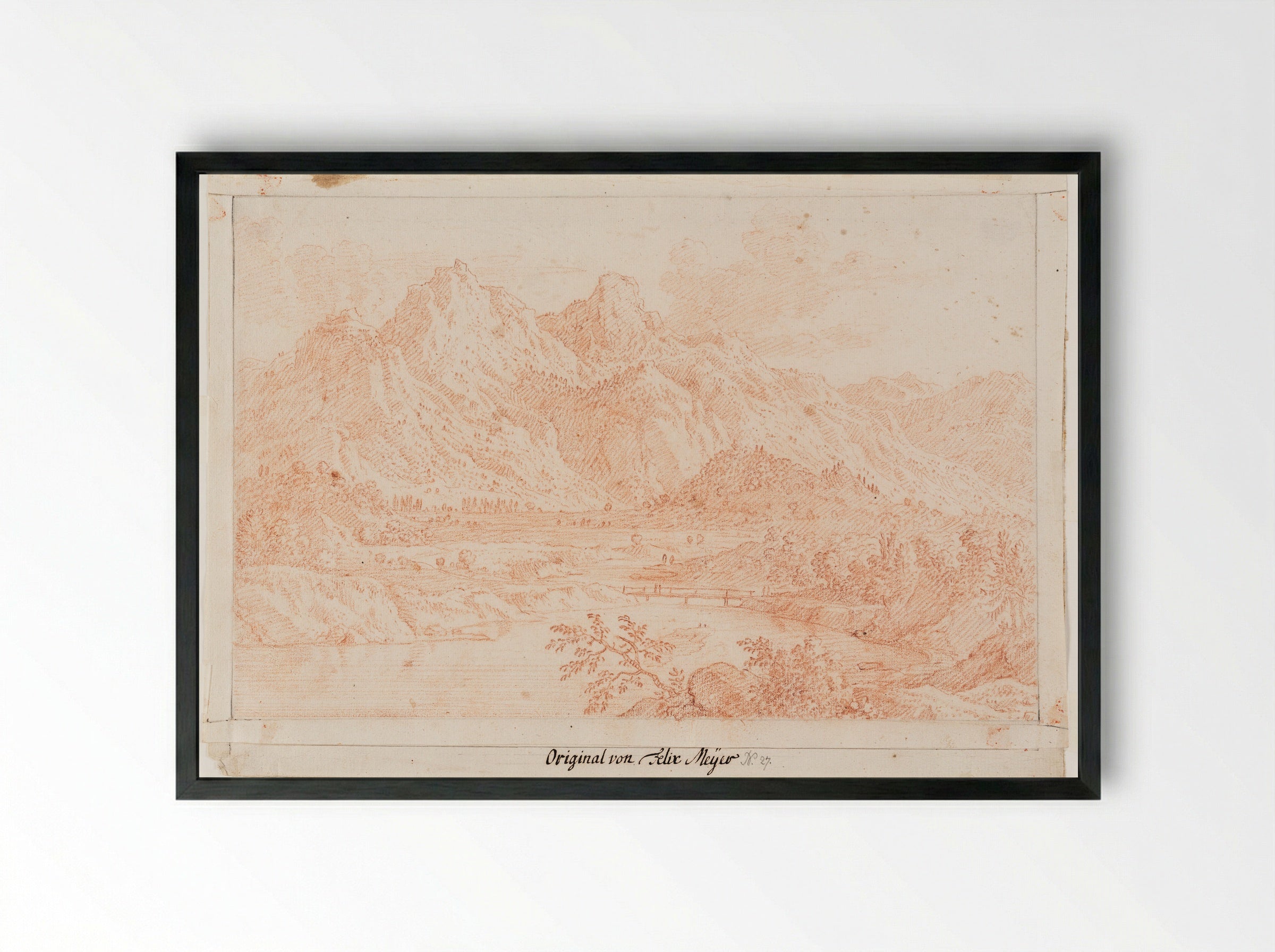 View of the Mythen from Muota Valley - Felix Meyer - Framed Print Black