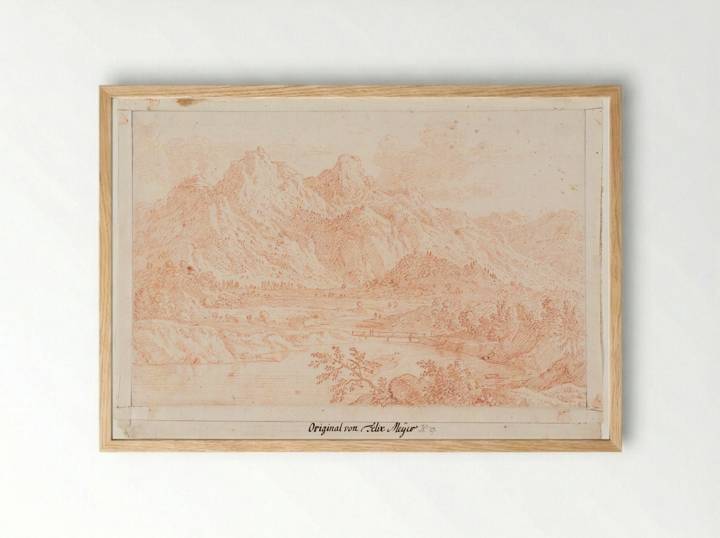 View of the Mythen from Muota Valley - Felix Meyer - Framed Print Wood