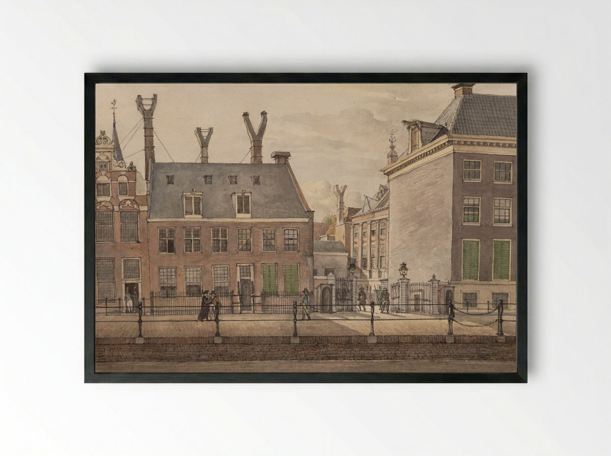 View of the Nieuwe Kerk, Delft - Gerrit Lamberts - Framed Print Black