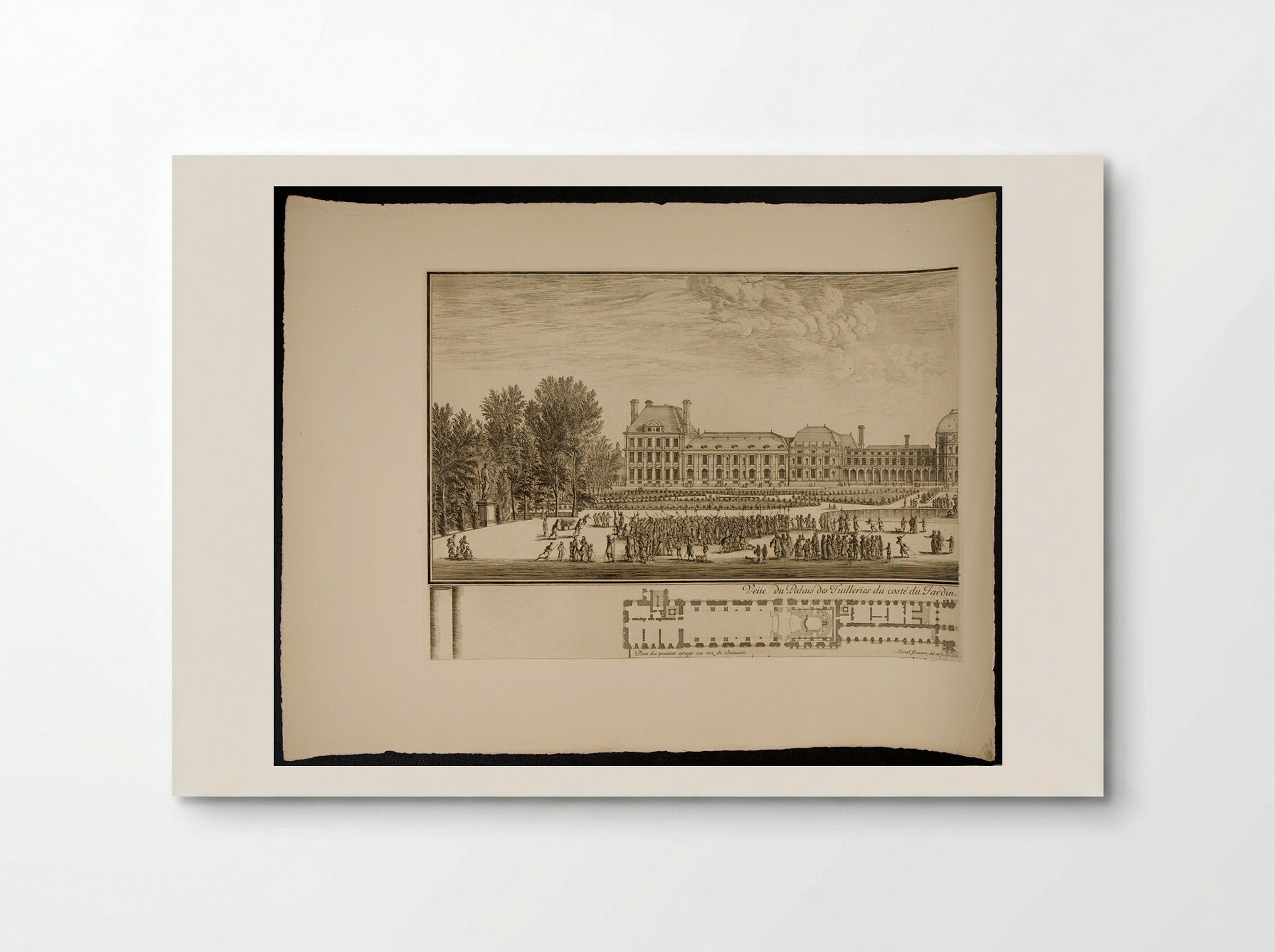 View of the Palace Commonly Called Tuilleries Seen from the Garden, with Plan - Israël Silvestre - Poster