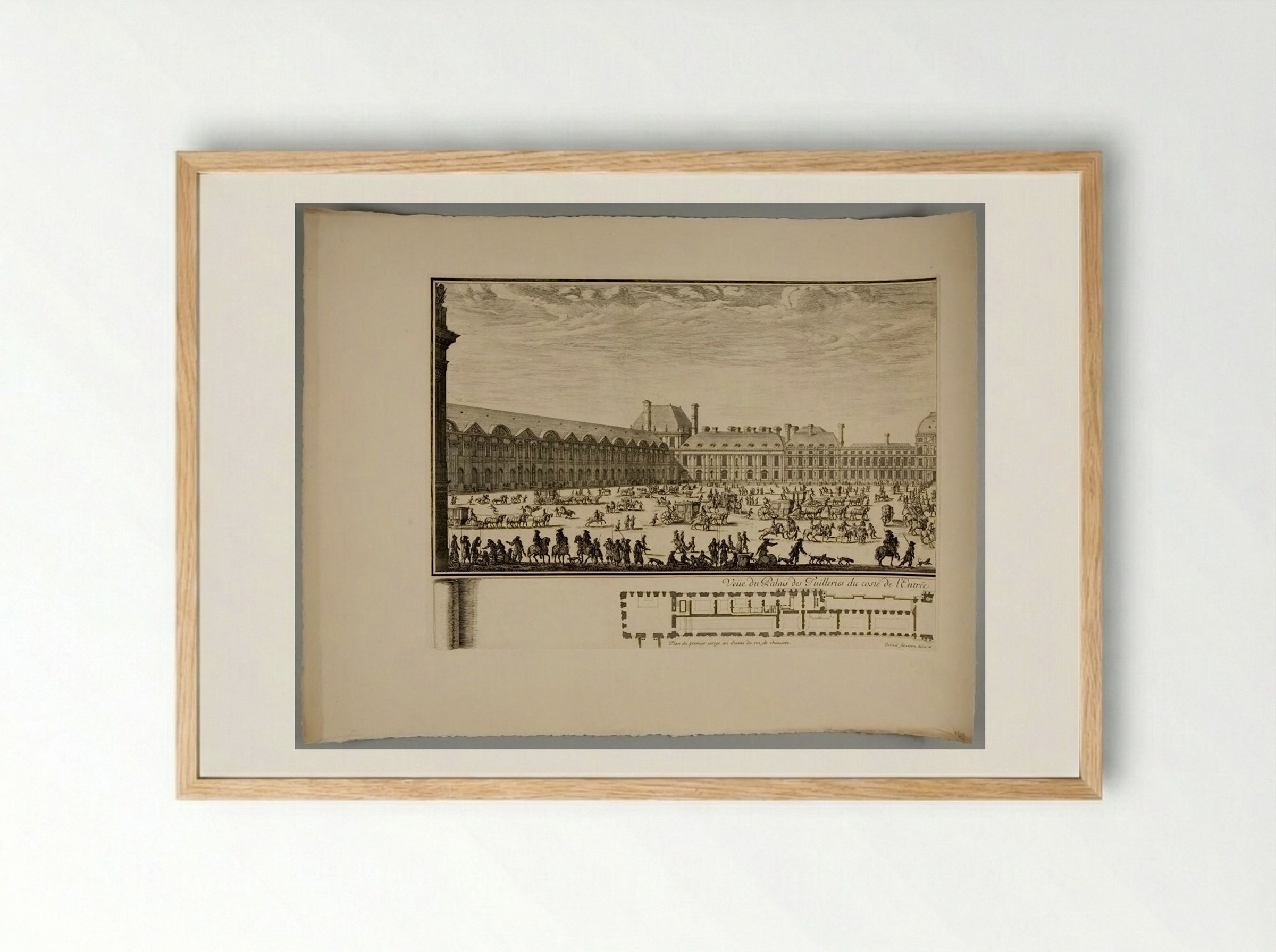 View of the Palace of the Tuileries from the Entrance Side - Israël Silvestre - Framed Print Wood