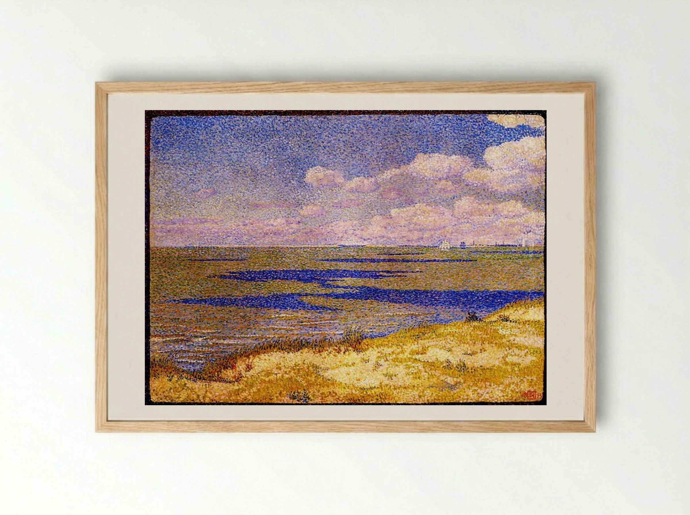 View of the River Scheldt - Théo van Rysselberghe - Framed Print Wood