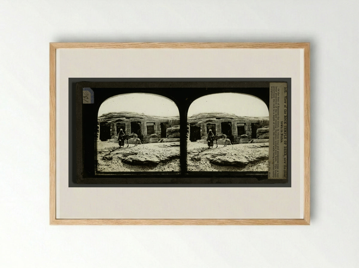 View of the Rock Temple of Derr, Nubia - Francis Frith - Framed Print Wood