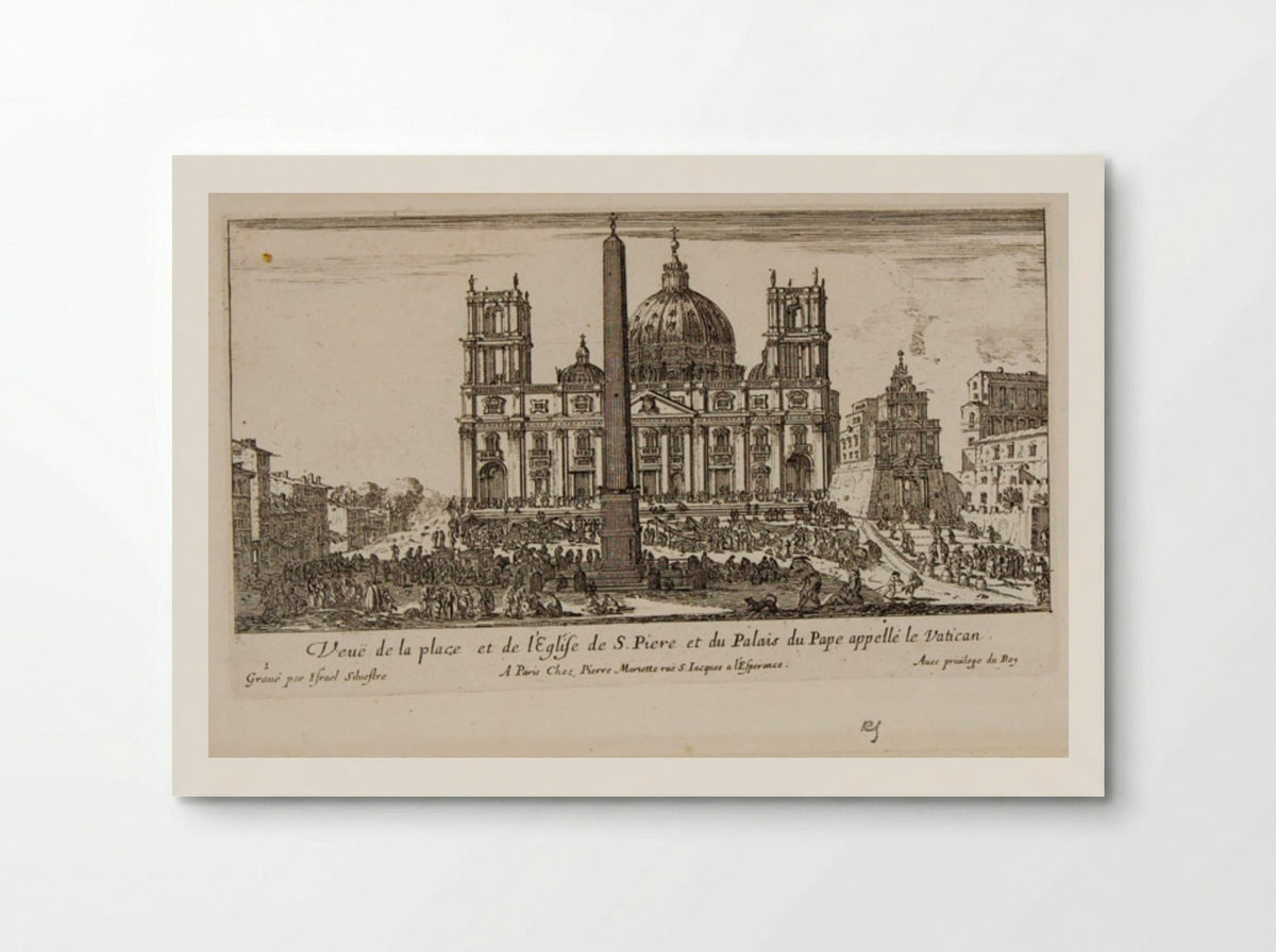 View of the Square and the Church of St. Peter and of the Palace of the Pope called the Vatican - Israël Silvestre - Poster