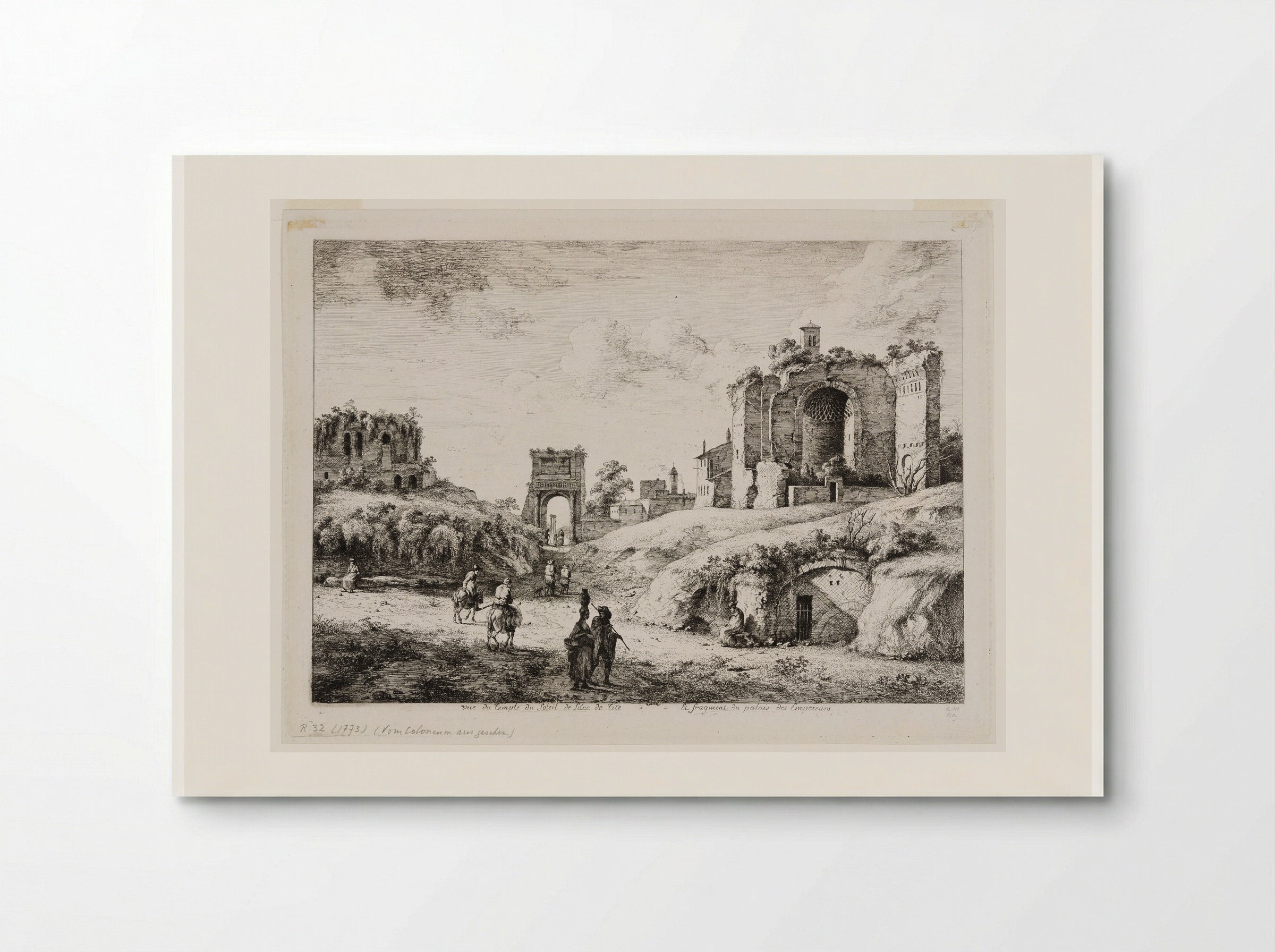 View of the Temple of the Sun, the Arch of Titus, and a Fragment of the Palace of Emperors - Jean-Jacques de Boissieu - Poster