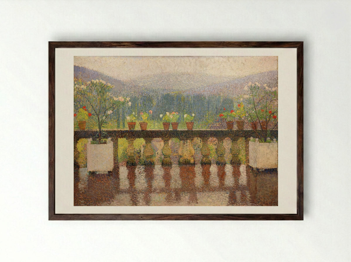 View of the Terrasse de Marquayrol, Labastide du Vert - Henri Martin - Framed Print Dark Wood