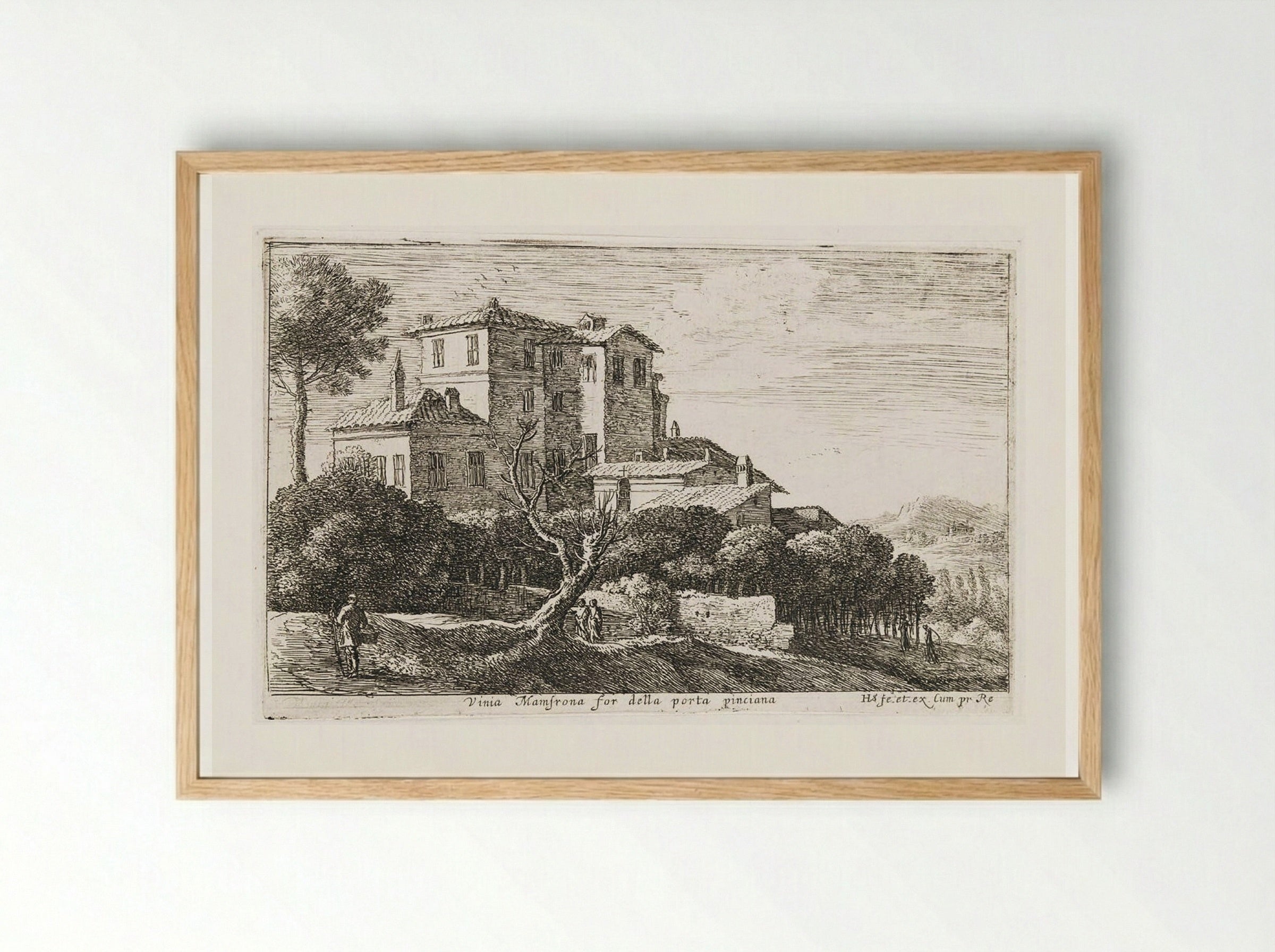 View of the Vineyard of the Villa Mamsrona - Herman van Swanevelt - Framed Print Wood