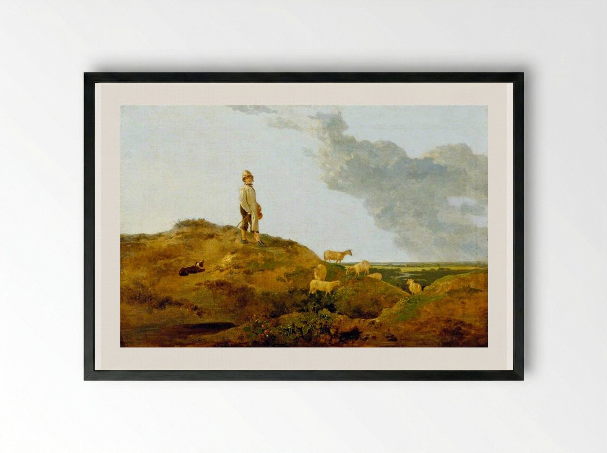 View on Mousehold Heath, near Norwich - John Crome - Framed Print Black