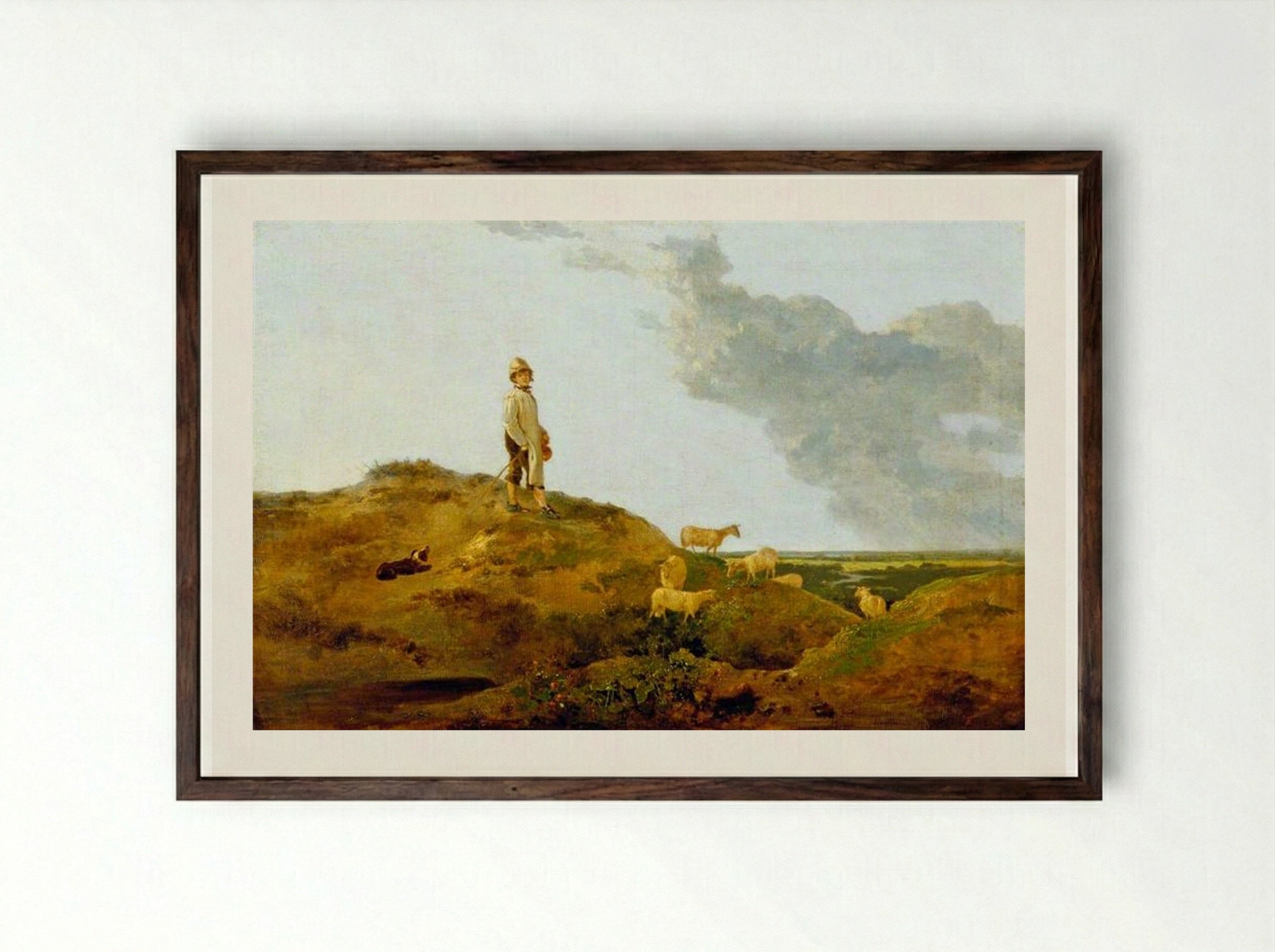 View on Mousehold Heath, near Norwich - John Crome - Framed Print Dark Wood