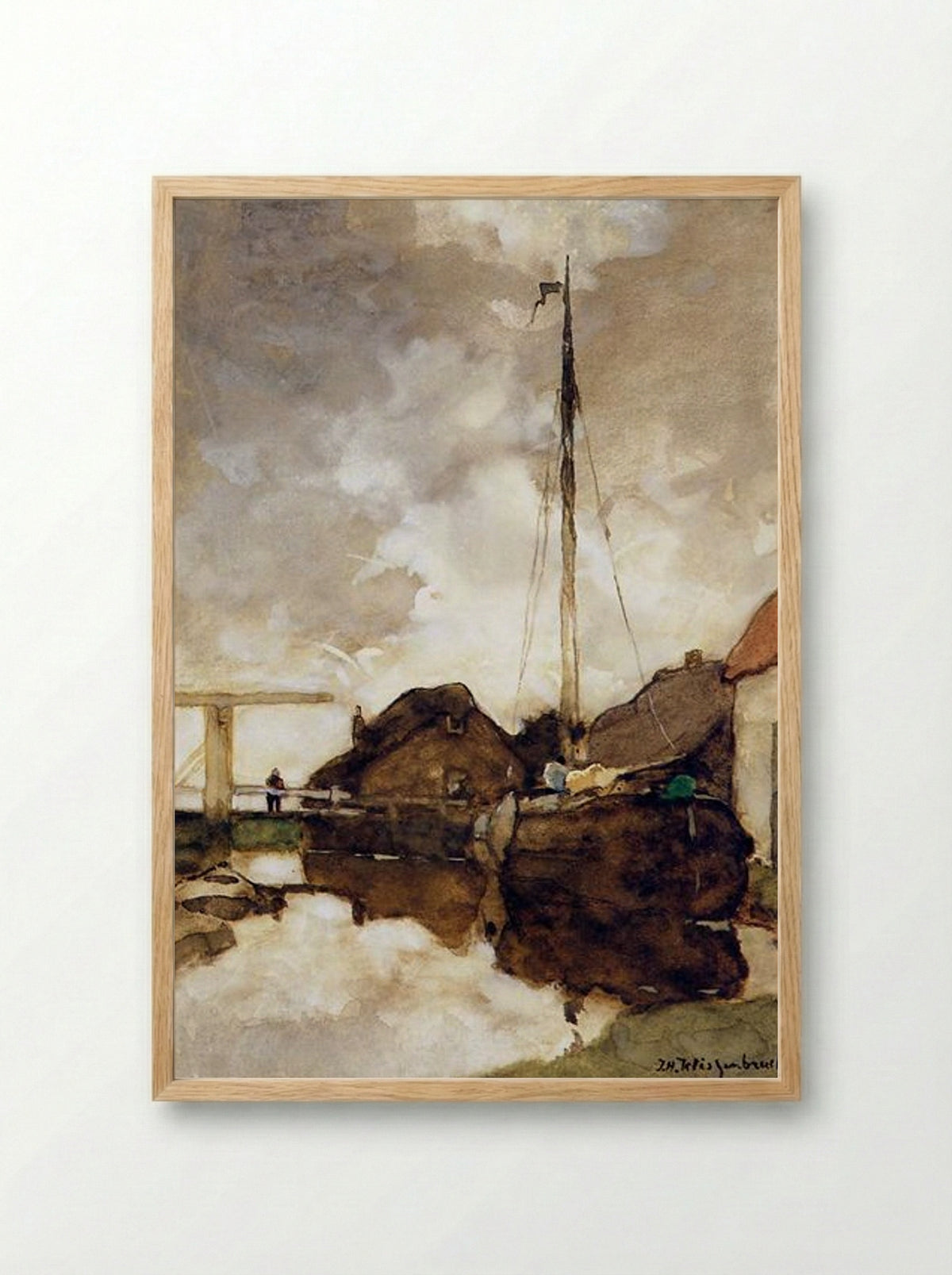 View on a Canal - Johan Hendrik Weissenbruch - Framed Print Wood
