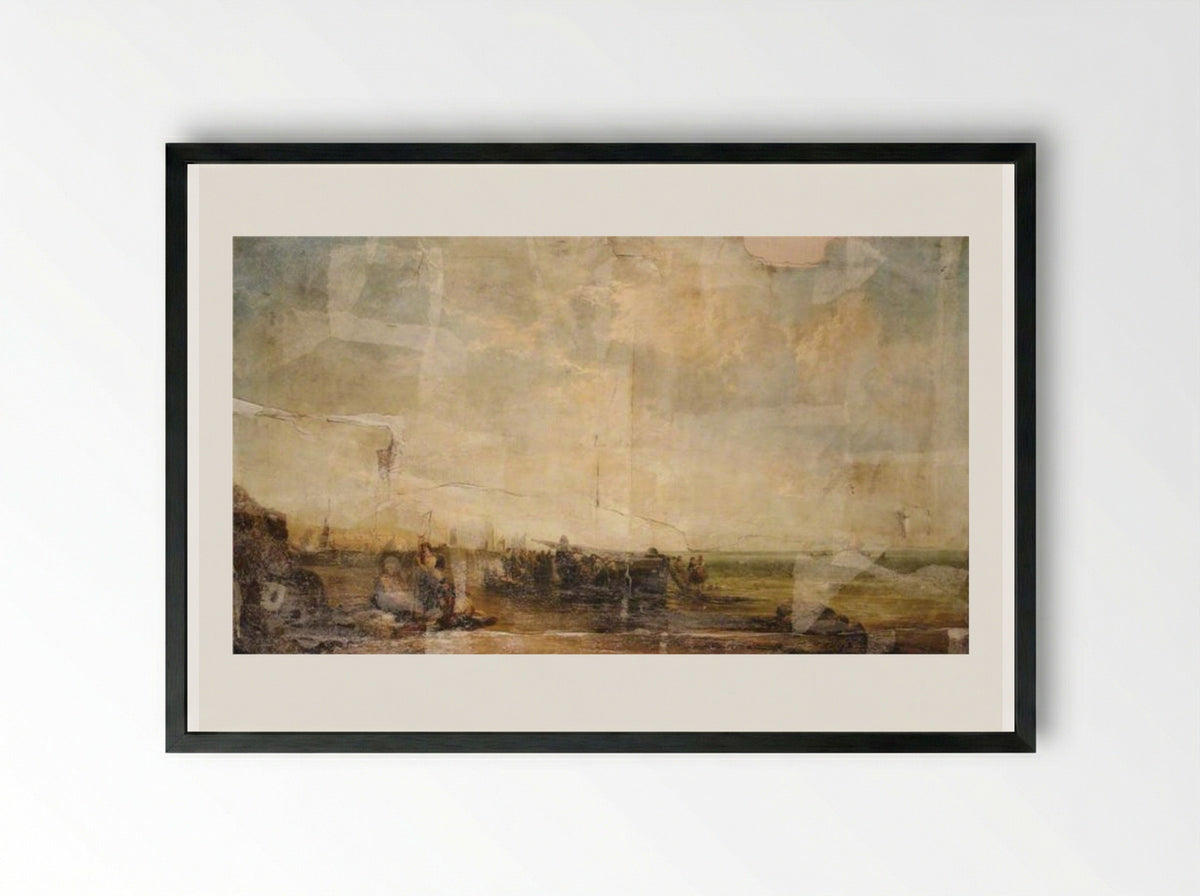 View on the South Coast - James Webb - Framed Print Black