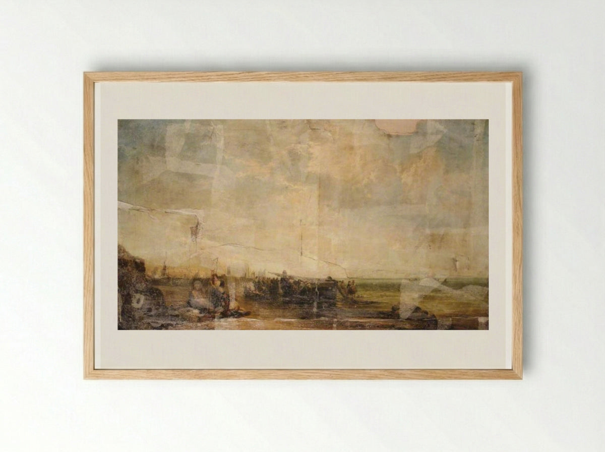 View on the South Coast - James Webb - Framed Print Wood