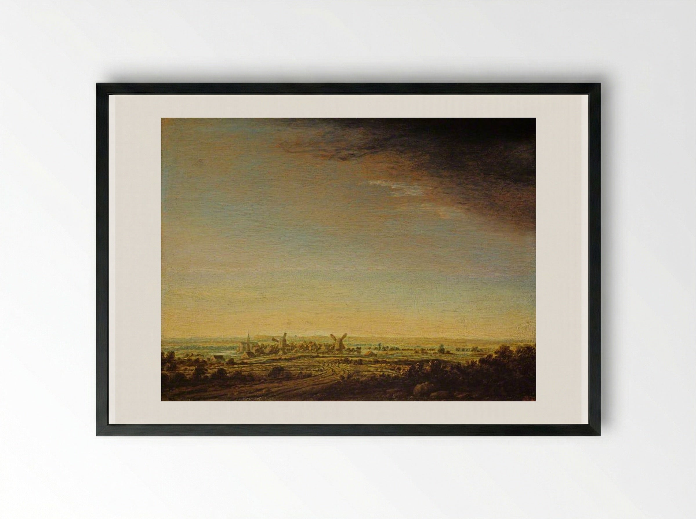 View through the Window of Segers’ House toward Noorderkerk - Hercules Segers - Framed Print Black