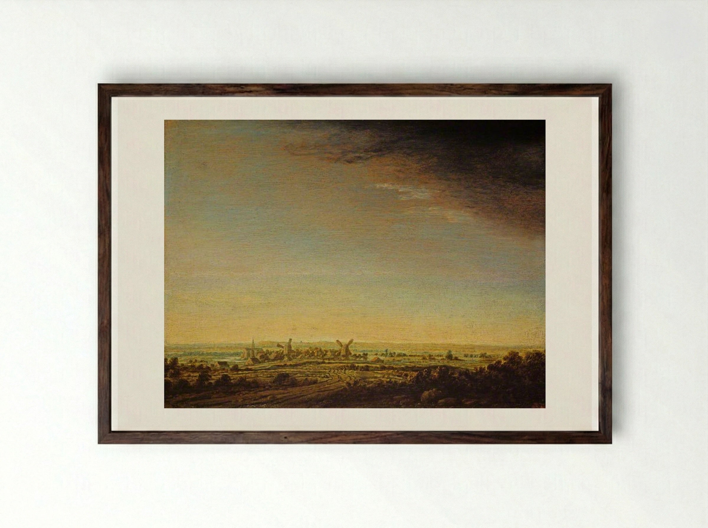 View through the Window of Segers’ House toward Noorderkerk - Hercules Segers - Framed Print Dark Wood