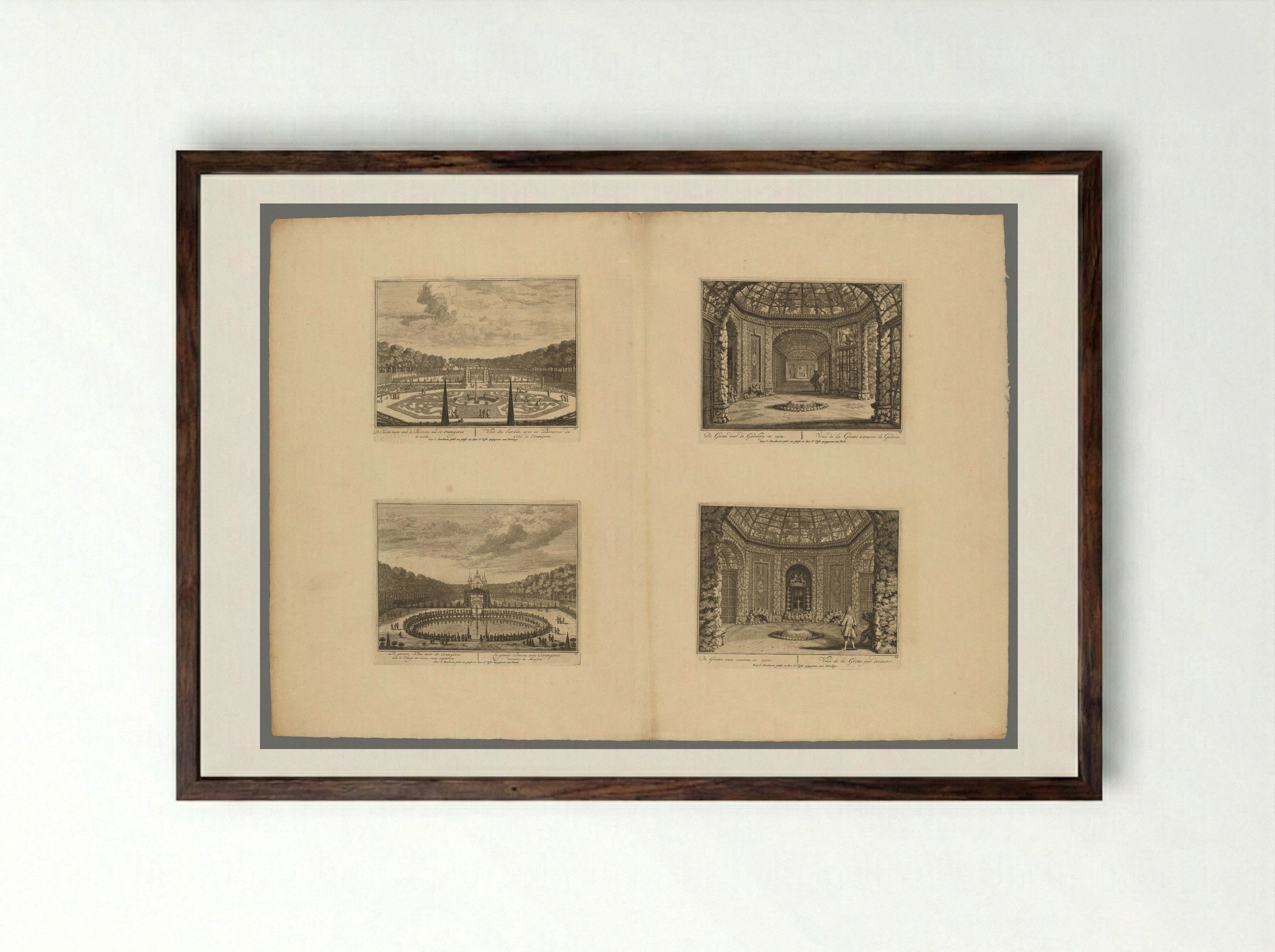 Views of Huis ter Meer - Hendrik de Leth - Framed Print Dark Wood