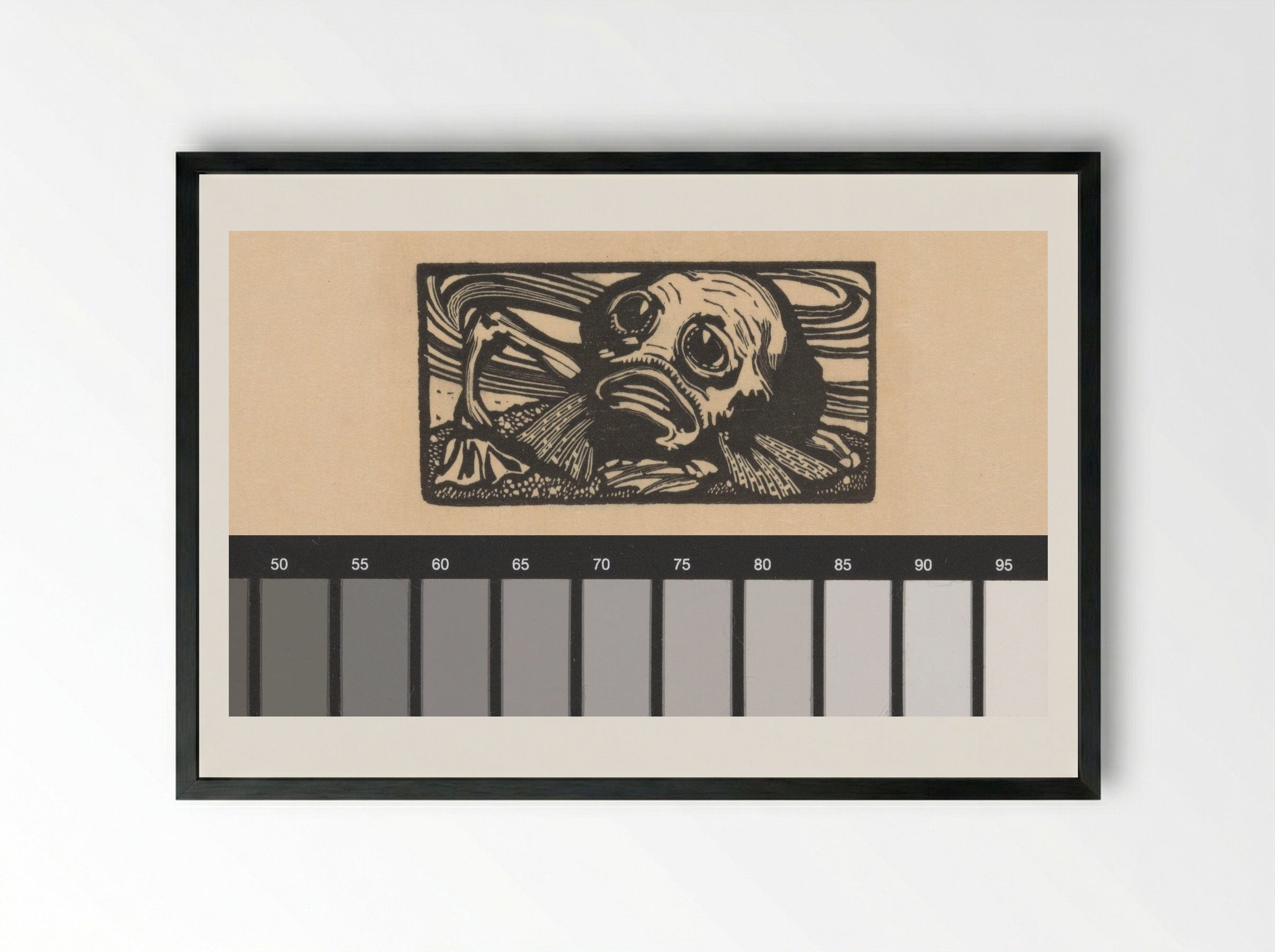 Vignet met bebaard monster voor de Mercure de France - Johannes Josephus Aarts - Framed Print Black