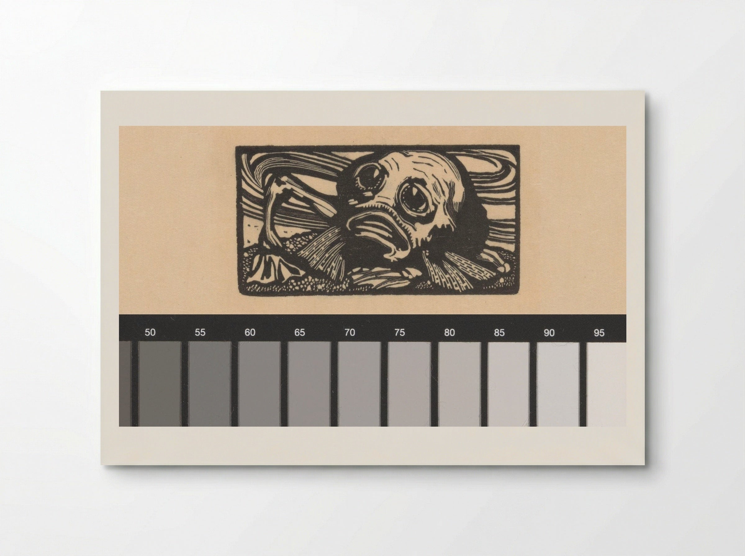 Vignet met bebaard monster voor de Mercure de France - Johannes Josephus Aarts - Poster