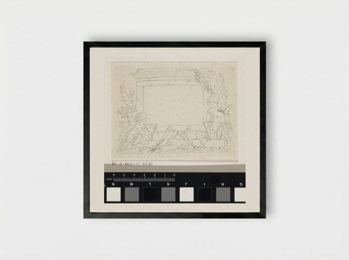 Vignet met teken- en schildergerei - Derk Anthony van de Wart - Framed Print Black