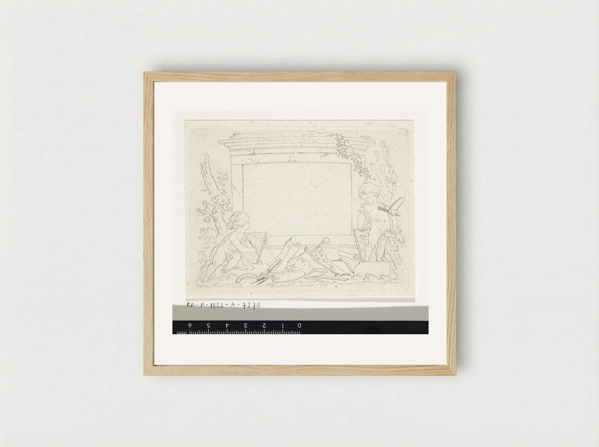 Vignet met teken- en schildergerei - Derk Anthony van de Wart - Framed Print Wood