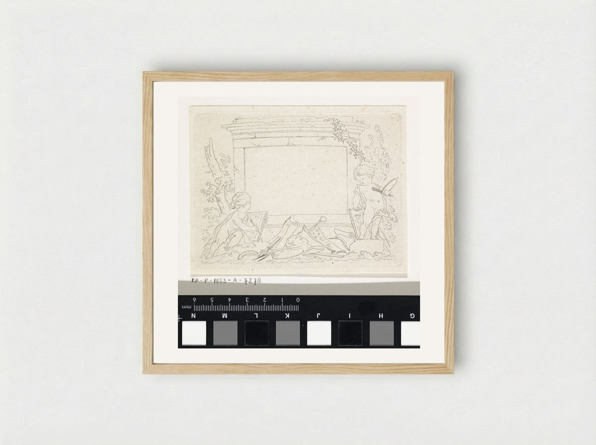 Vignet met teken- en schildergerei - Derk Anthony van de Wart - Framed Print Wood