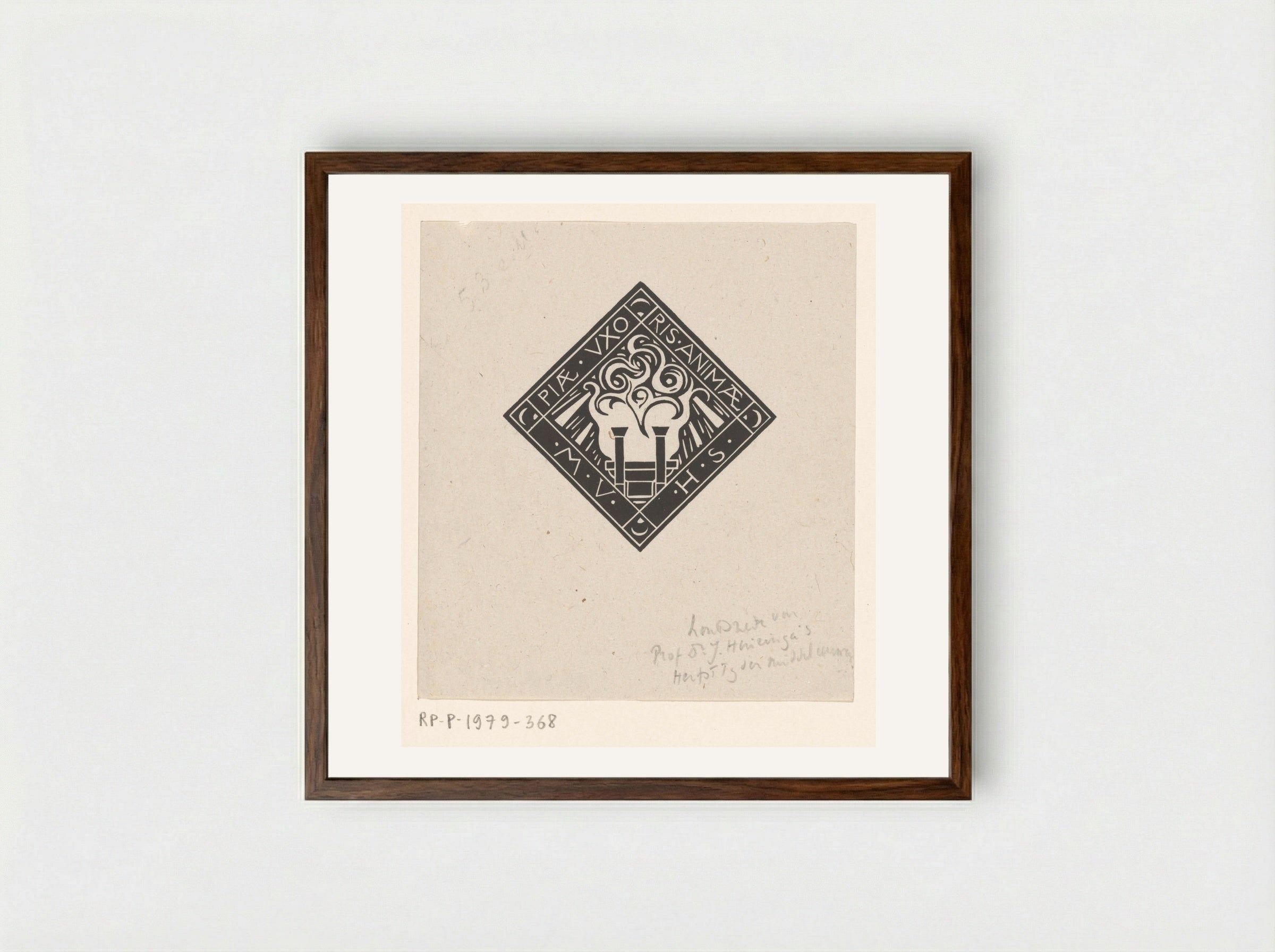 Vignet ter herinnering aan Mary Vincentia Huizinga-Schorer - Richard Nicolaüs Roland Holst - Framed Print Dark Wood