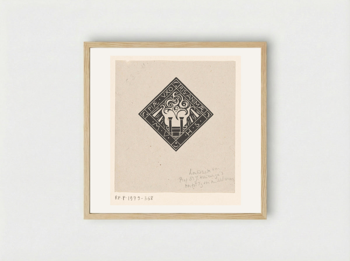 Vignet ter herinnering aan Mary Vincentia Huizinga-Schorer - Richard Nicolaüs Roland Holst - Framed Print Wood